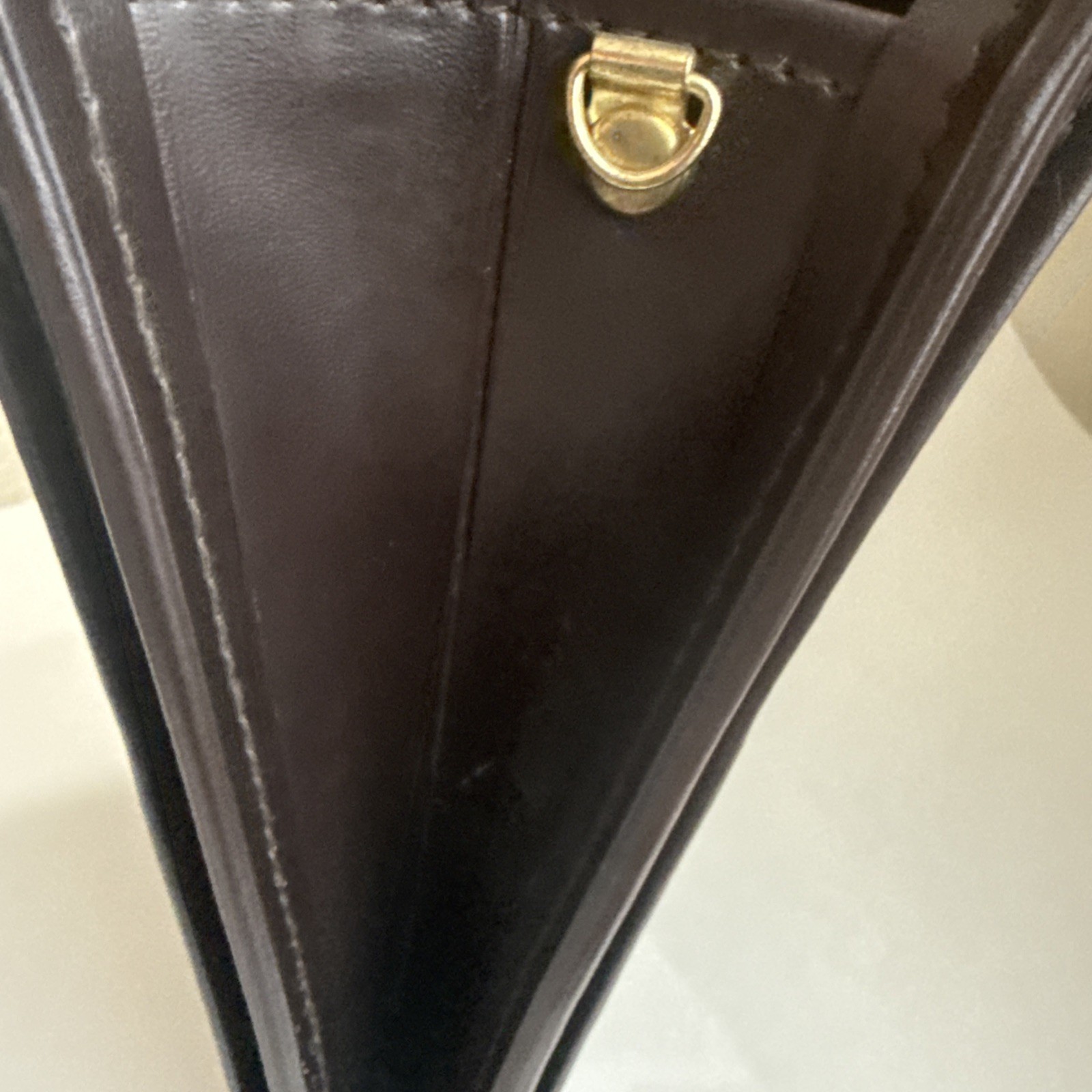Dark Coffee Brown Leather Briefcase, in great condition.