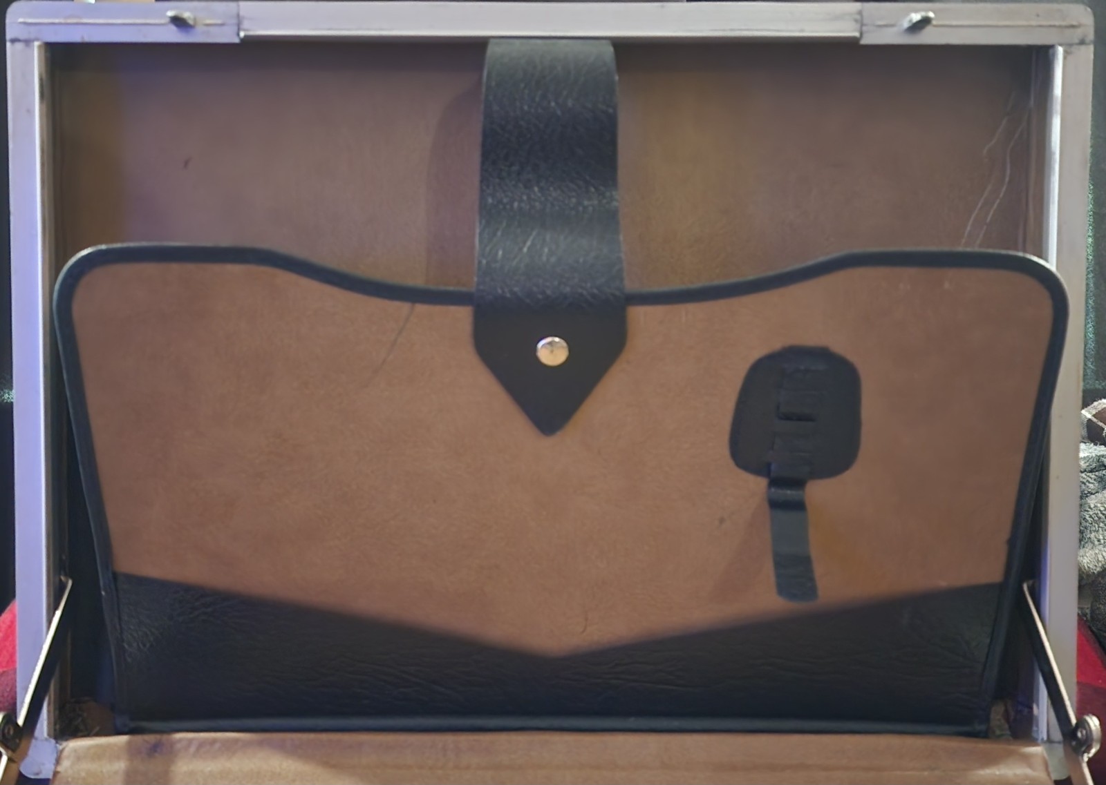 vintage black hard-shell briefcase
