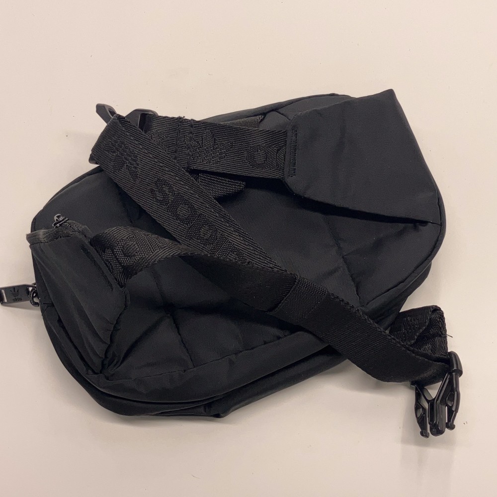 Adidas recycled polyester black padded hip Crossbody small zippered bag