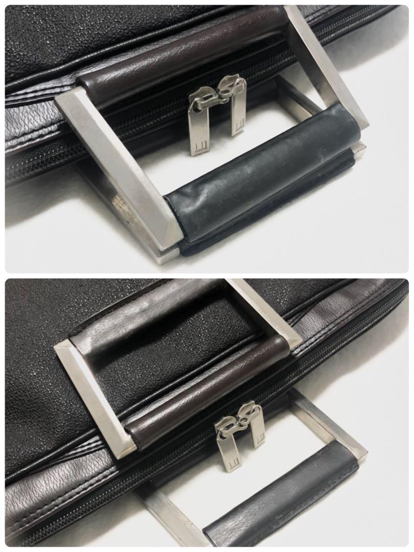 Dunhill Business Bag Briefcase Leather Dark Brown 30×43×6cm