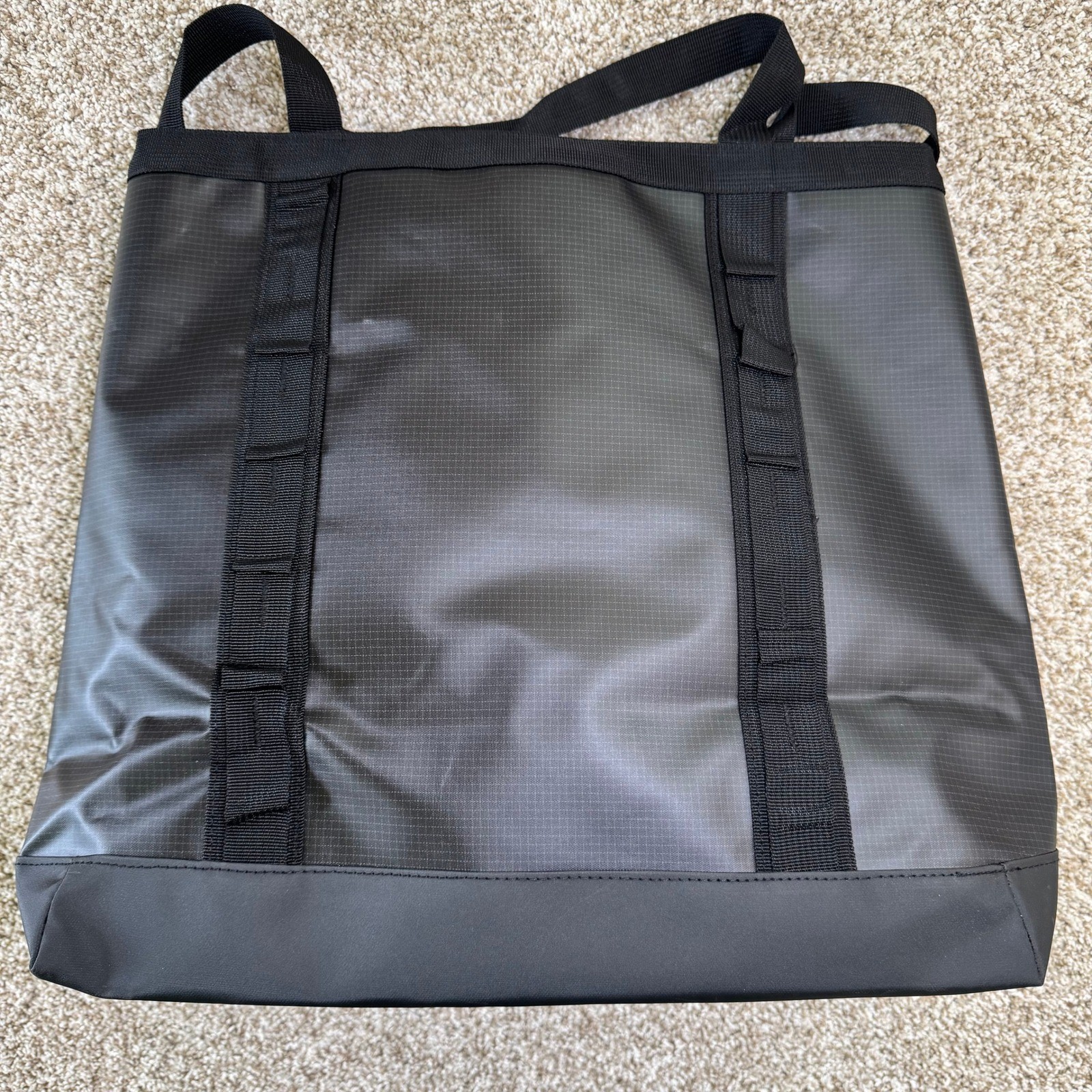 Journeyman Tote Bag Black Ripstop Utility Shoulder Bag Buckle Closure