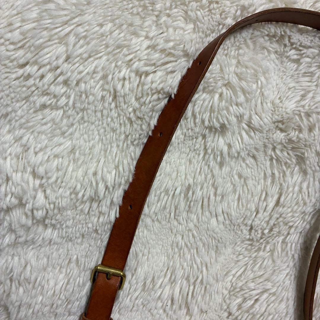 Brown Leather Shoulder Bag Flap Closure 24cm 9.4in Classic Style Strap 123cm