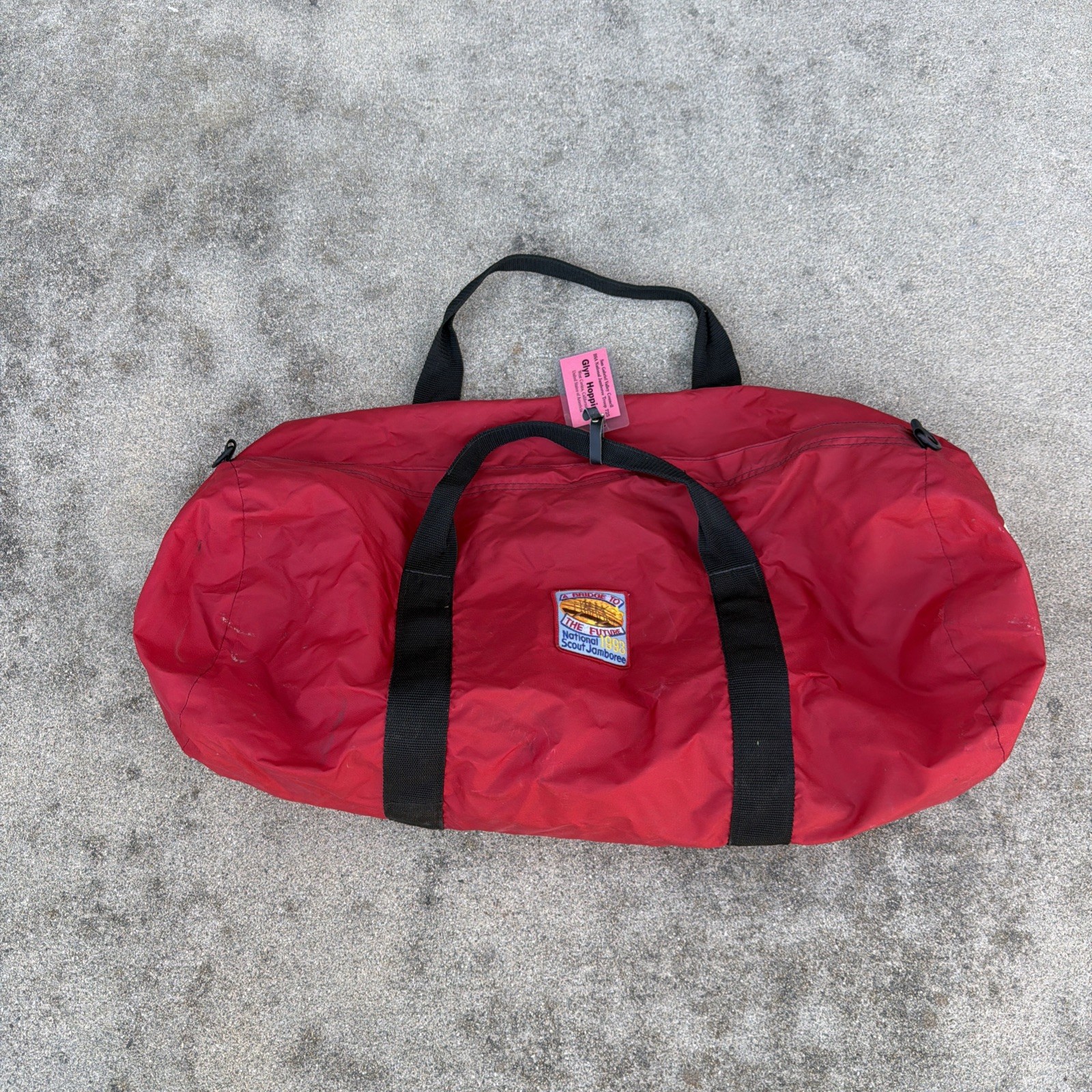 Vintage Outdoor Products 27” Black Duffel Bag Nylon Canvas Made In USA Boy Scout