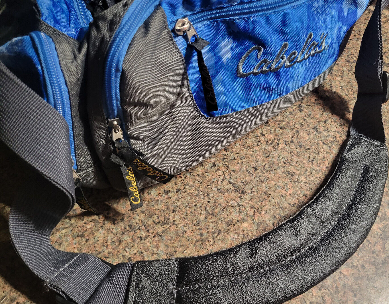 Cabelas Carryall Travel Bag Utility Organizer Blue Gray Small 14x10x9”