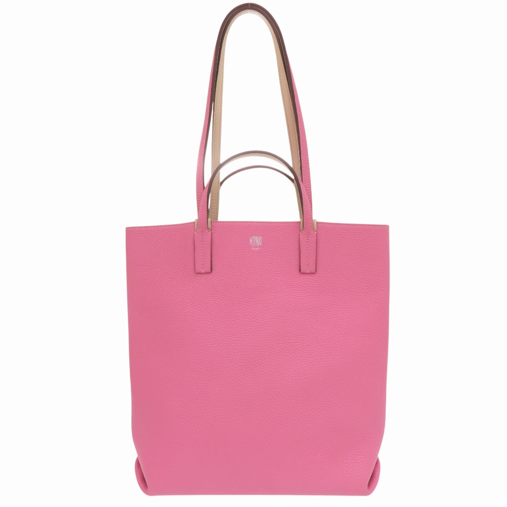 AUTHENTIC MOYNAT 241-003-495-8785 2WAY Quattro Reversible Tote Bag pink Leather