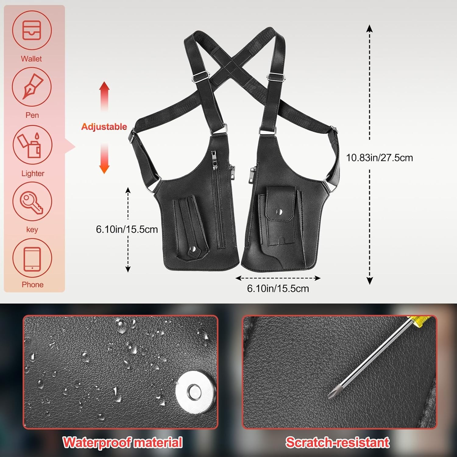 Concealed Carry Shoulder Holster Bag, Anti Theft Waterproof Men’s Underarm Pack