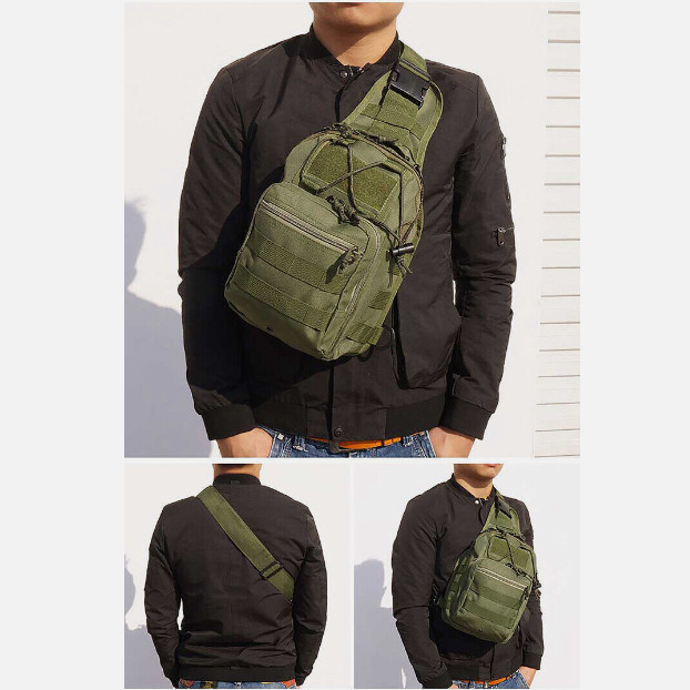 Mens Backpack Tactical Bag Sling Shoulder Molle Travel Chest Pack Outdoor Hiking
