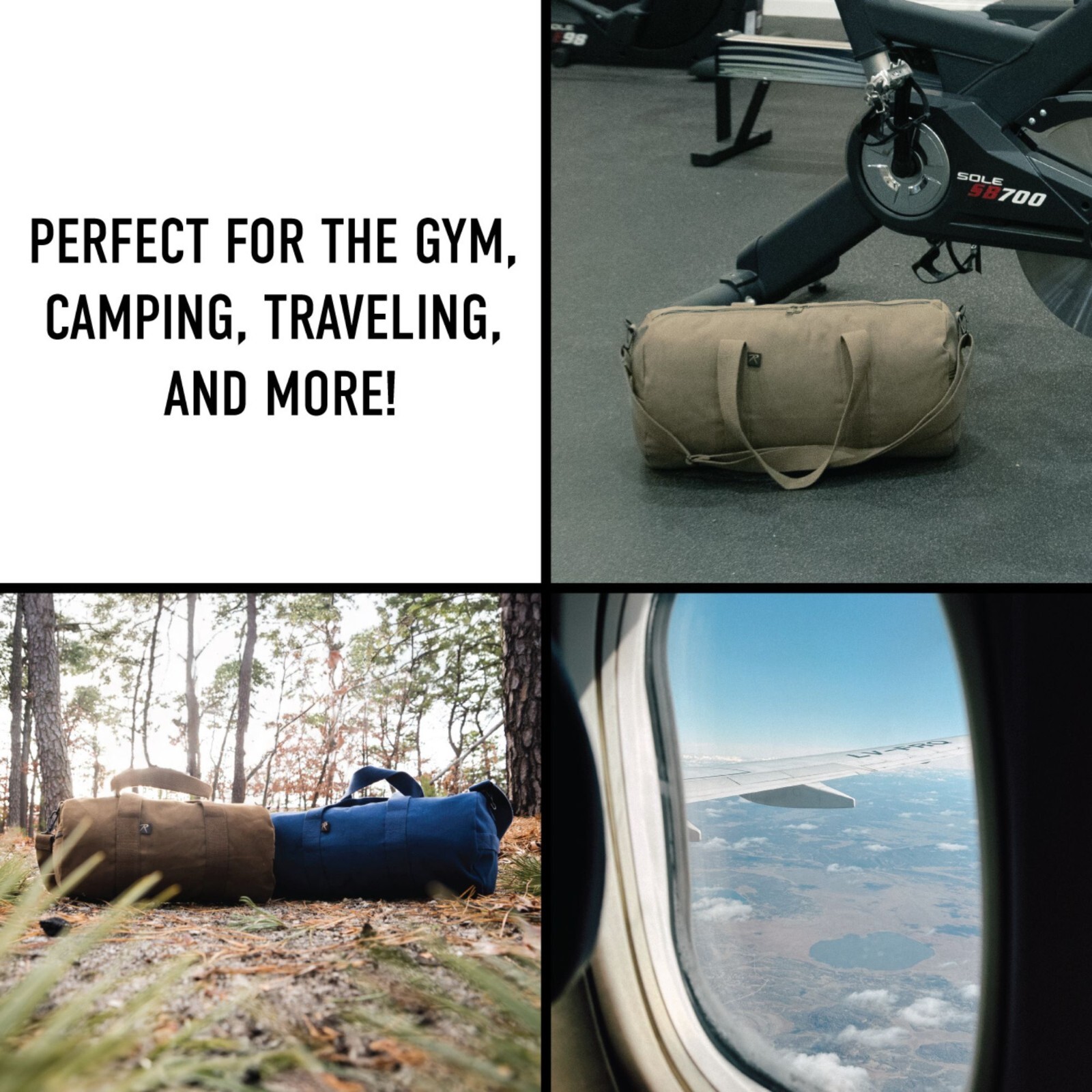 Rothco Canvas Duffle Bag, 24″ x 12″ Camo Army Gym Recreational Travel Shoulder