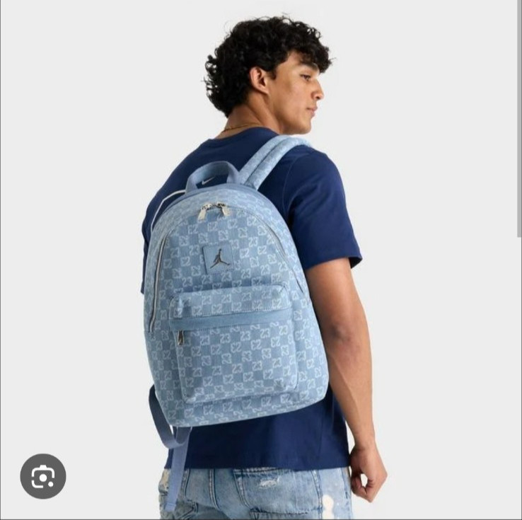 Nike Jordan Denim Blue MA9059-571 Monogram Adult Unisex Backpack Carry-on 20.8L