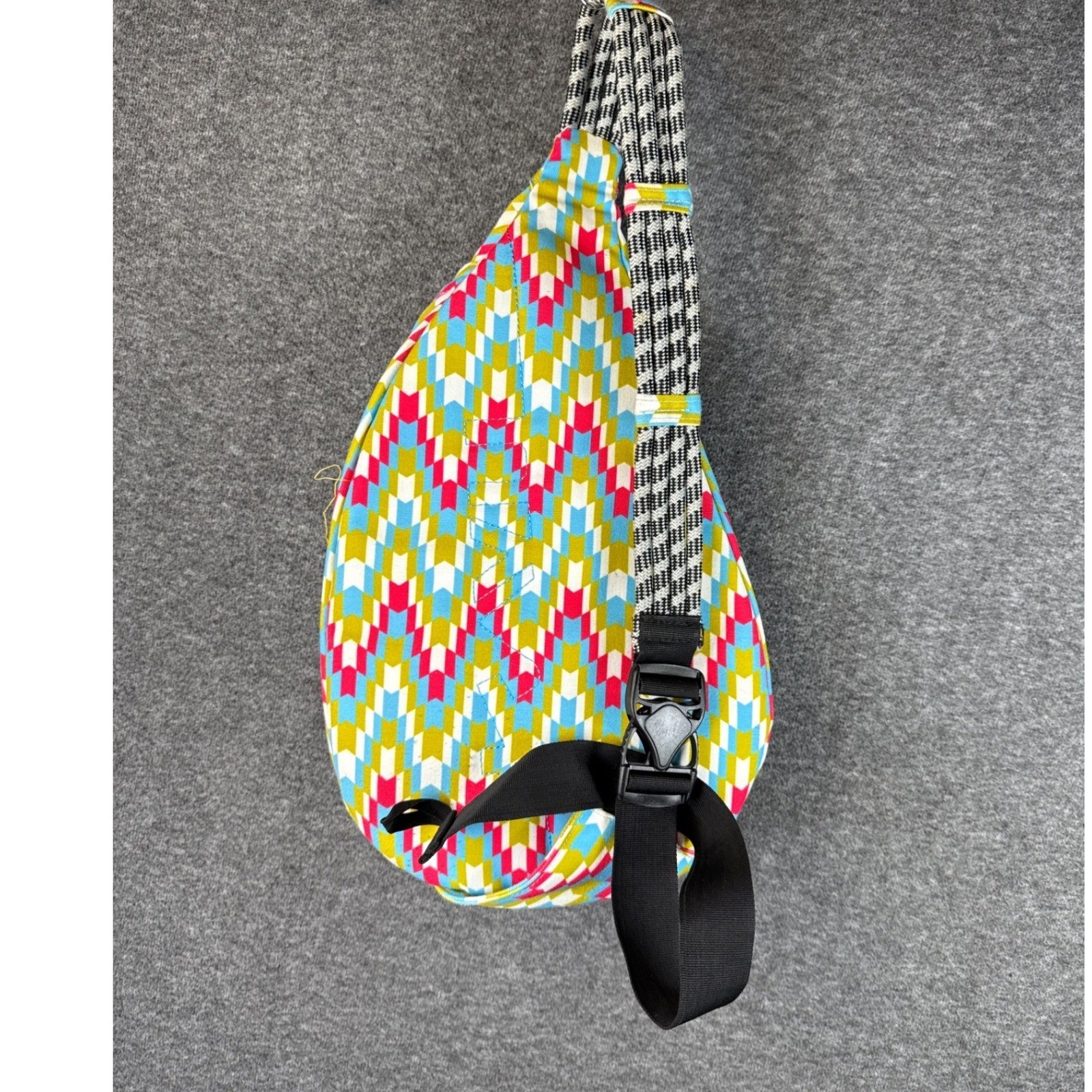 KAVU Garden Tile Sling Bag Backpack Geometric Print Multi Color Adjustable Strap