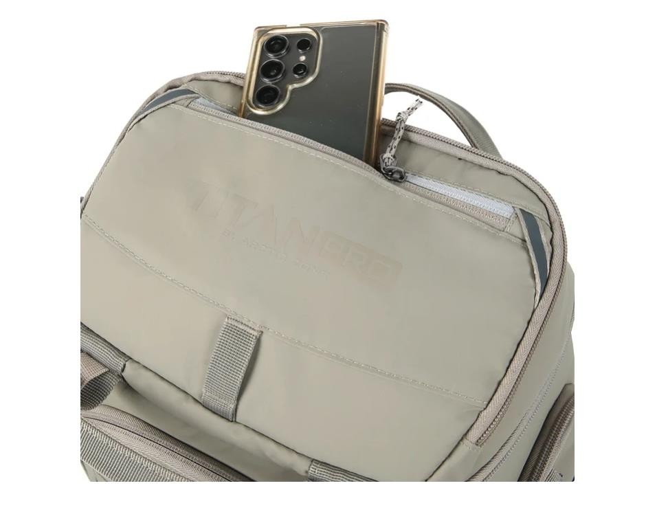 Titan PRO Backpack Cooler Taupe 26-Can Ice Walls Pockets Insulated Compartments
