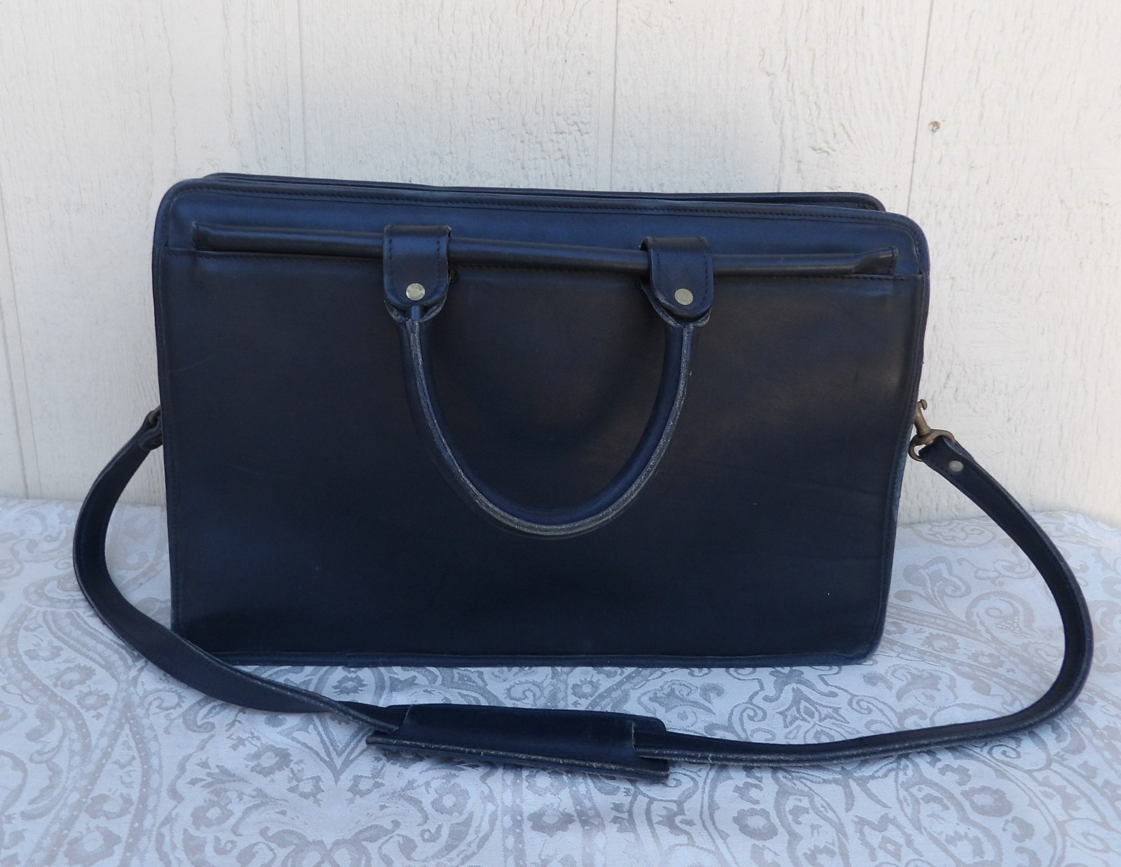 Vintage JACK GEORGES LEATHER BRIEFCASE BAG