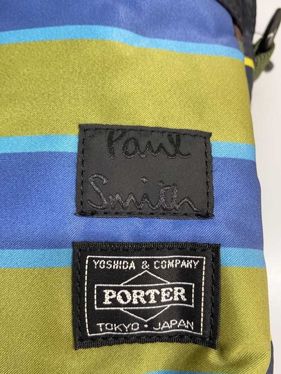 PORTER Paul Smith 22SS VERTICAL SHOULDER BAG Nylon GRN Striped 381 16851