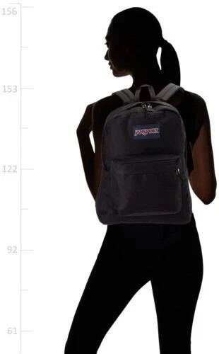 JanSport Superbreak Plus Backpack in Black for Work and Travel with Water Pocket