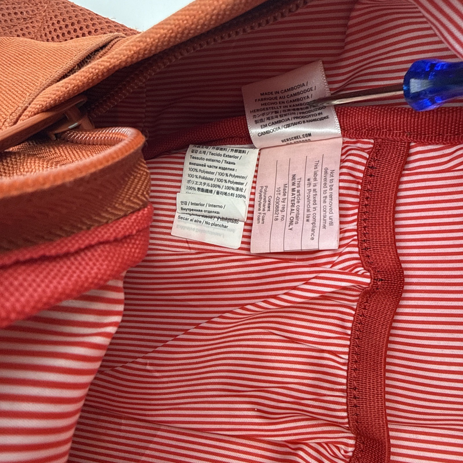HERSCHEL SUPPLY CO. Classic XL Backpack Pumpkin Spice Orange School Book Bag