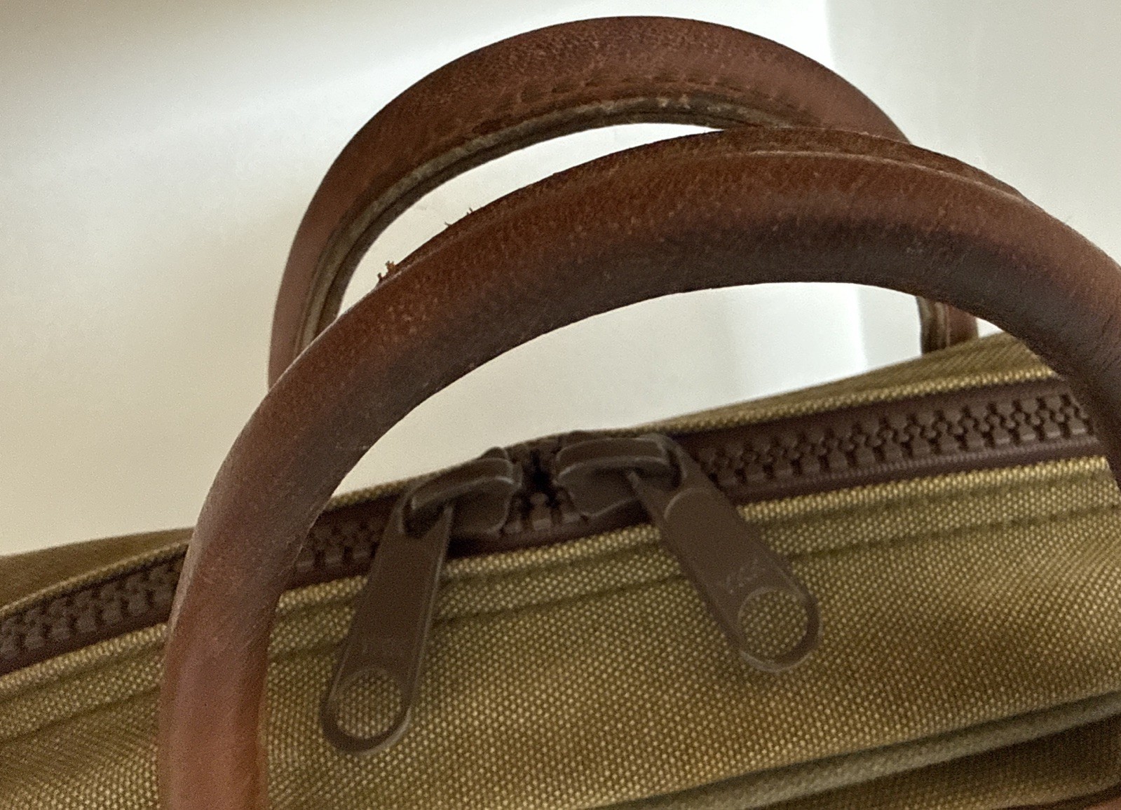 Duluth Pack MINN Green Canvas Leather Briefcase USA Travel Bag VTG Well Used