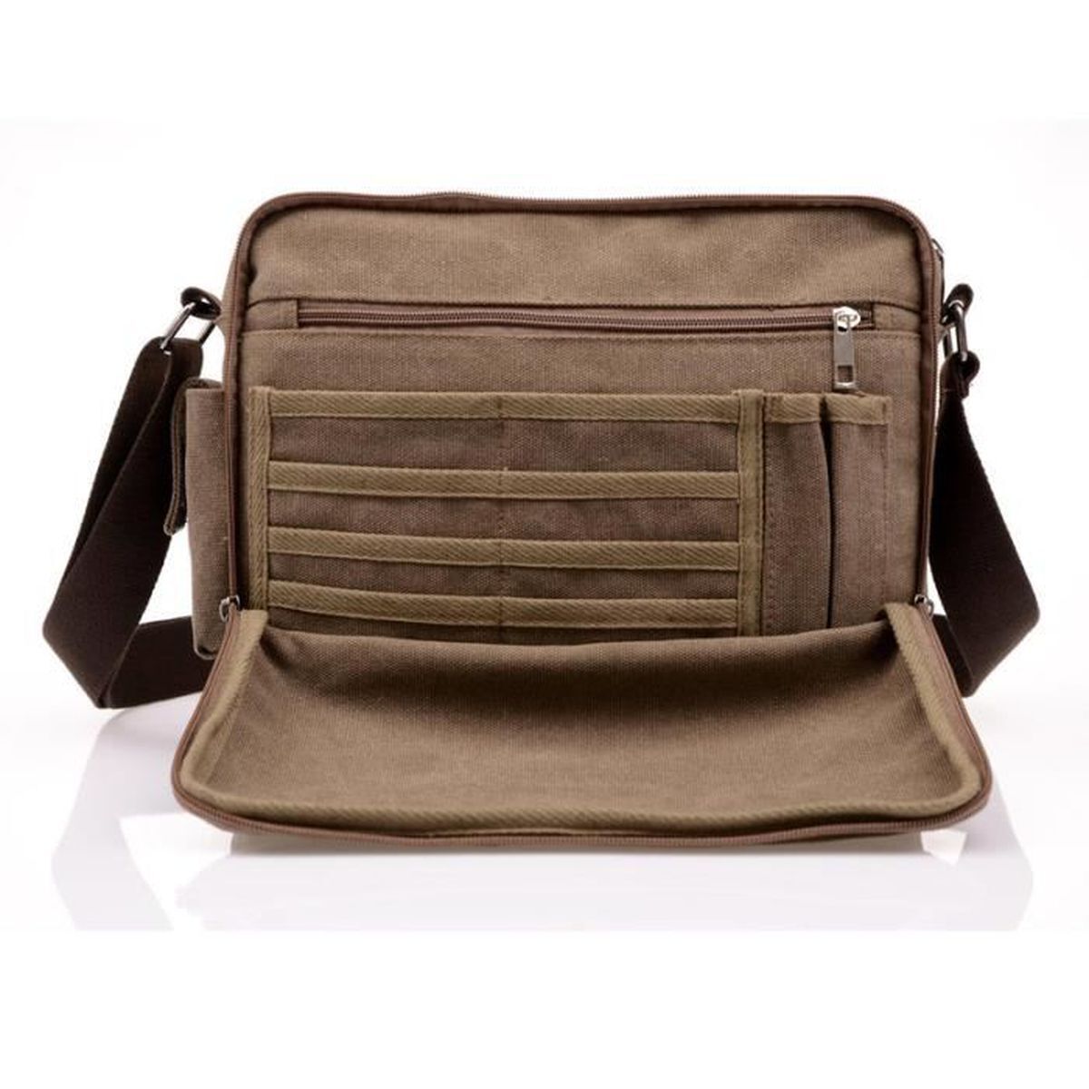 Mens Canvas Crossbody Tote Bag Multi-function Travel