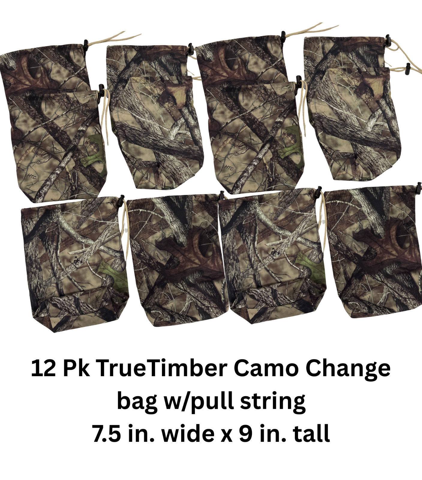 12-Pack TrueTimber™ Camo String Backpacks or Change Bag for team, party, gym