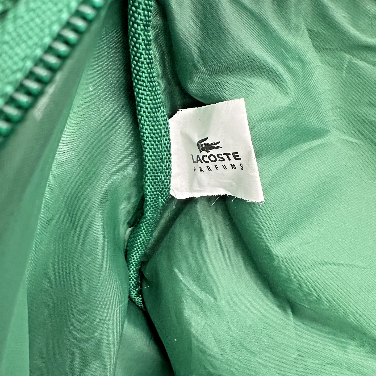 Lacoste Parfums Essential Gym Bag Green Crocodile Duffle Travel Carry-on