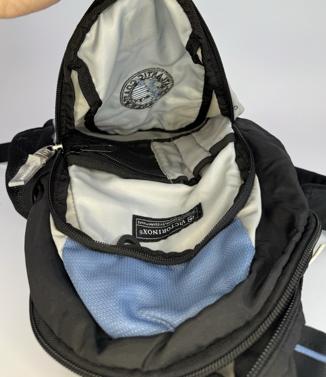 VICTORINOX Swiss Army Small Backpack Mini Travel Bag Blue Black Multiple Pockets
