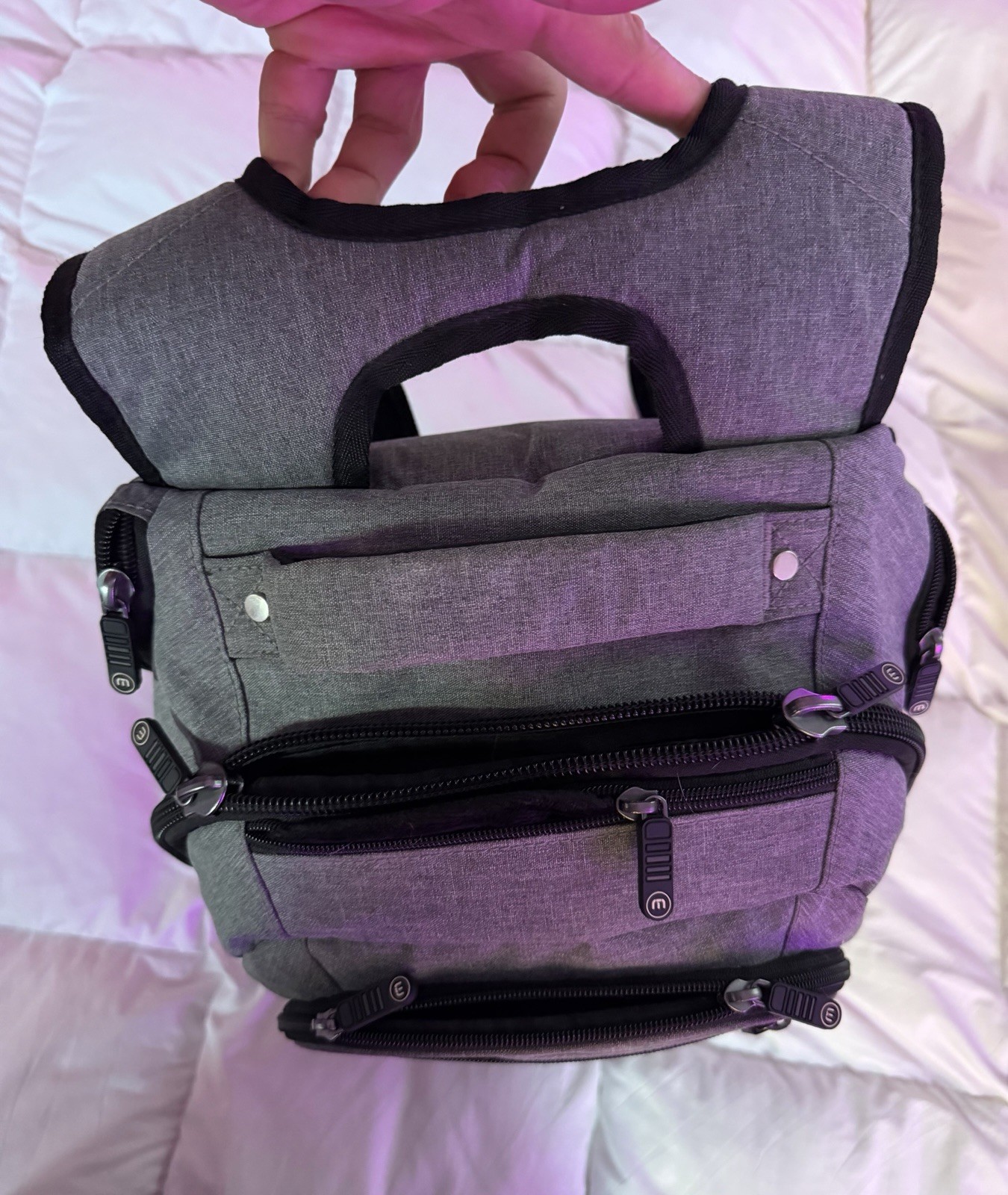 Travis Mathew The Go Laptop Backpack Gray Fleece Lined 12.5″x19.5″x6″