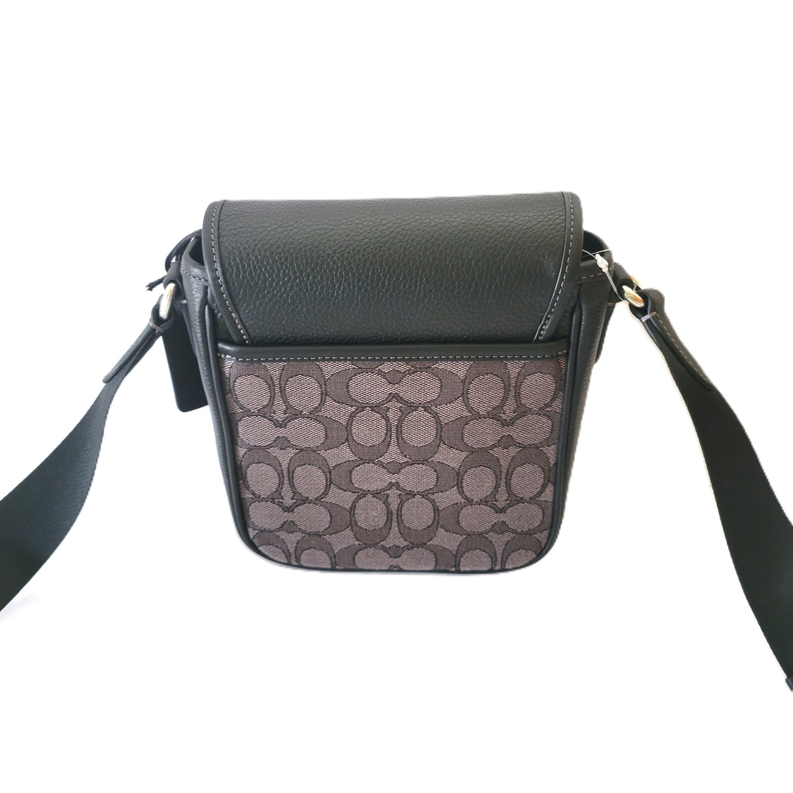 Coach CAT13 Lucas Crossbody Charcoal Signature Jacquard Black Messenger Bag