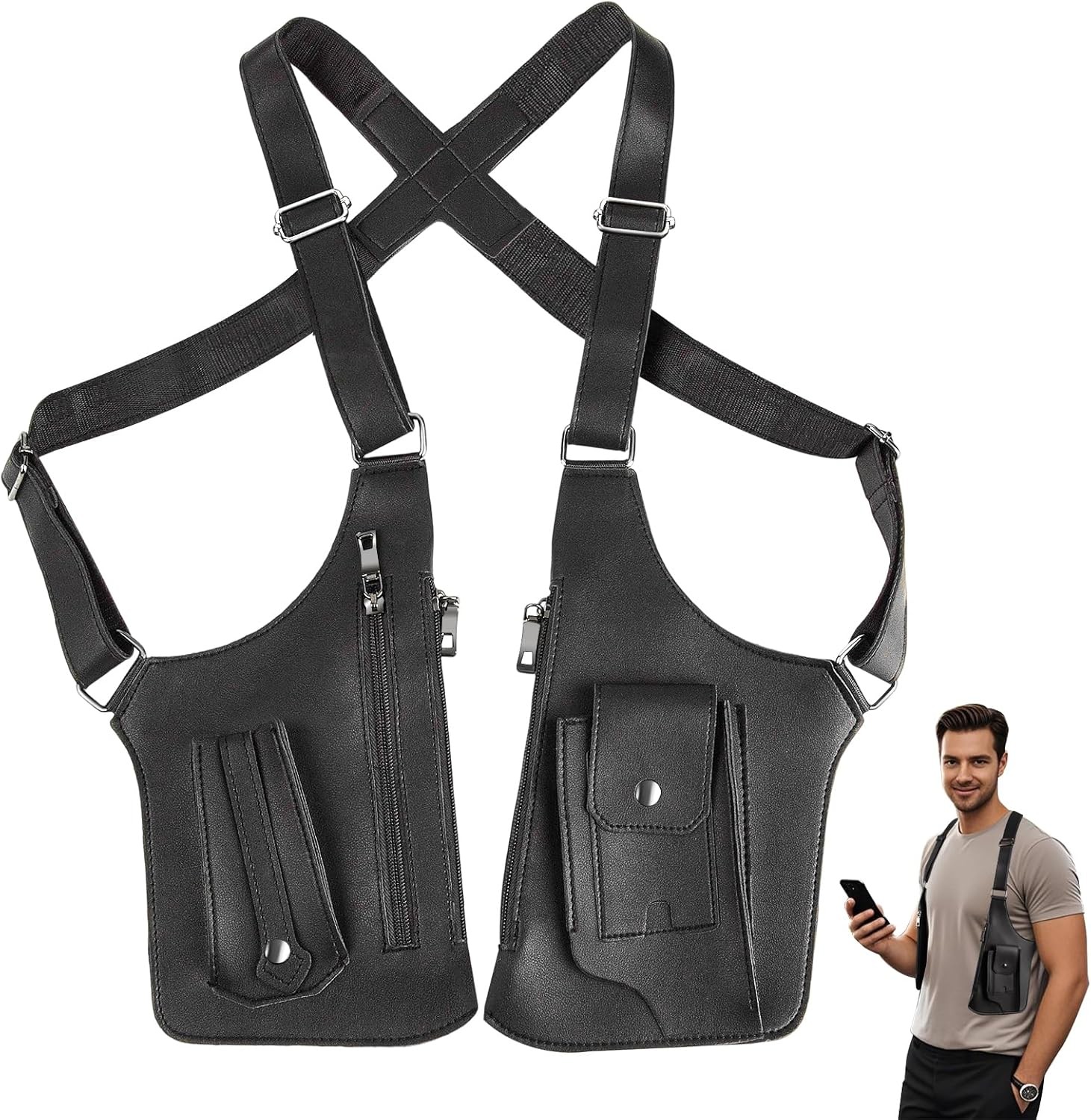 Concealed Carry Shoulder Holster Bag, Anti Theft Waterproof Men’s Underarm Pack
