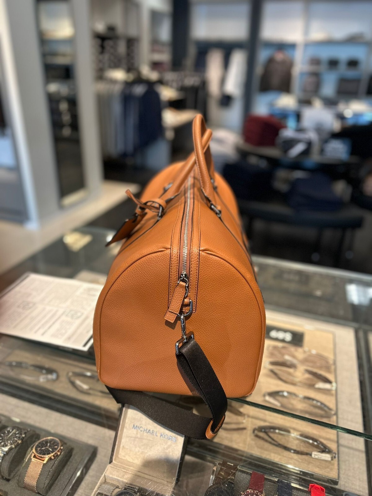 Michael Kors Cooper Men Duffle Luggage Brown Shoulder For Travel Getaway Trip MK