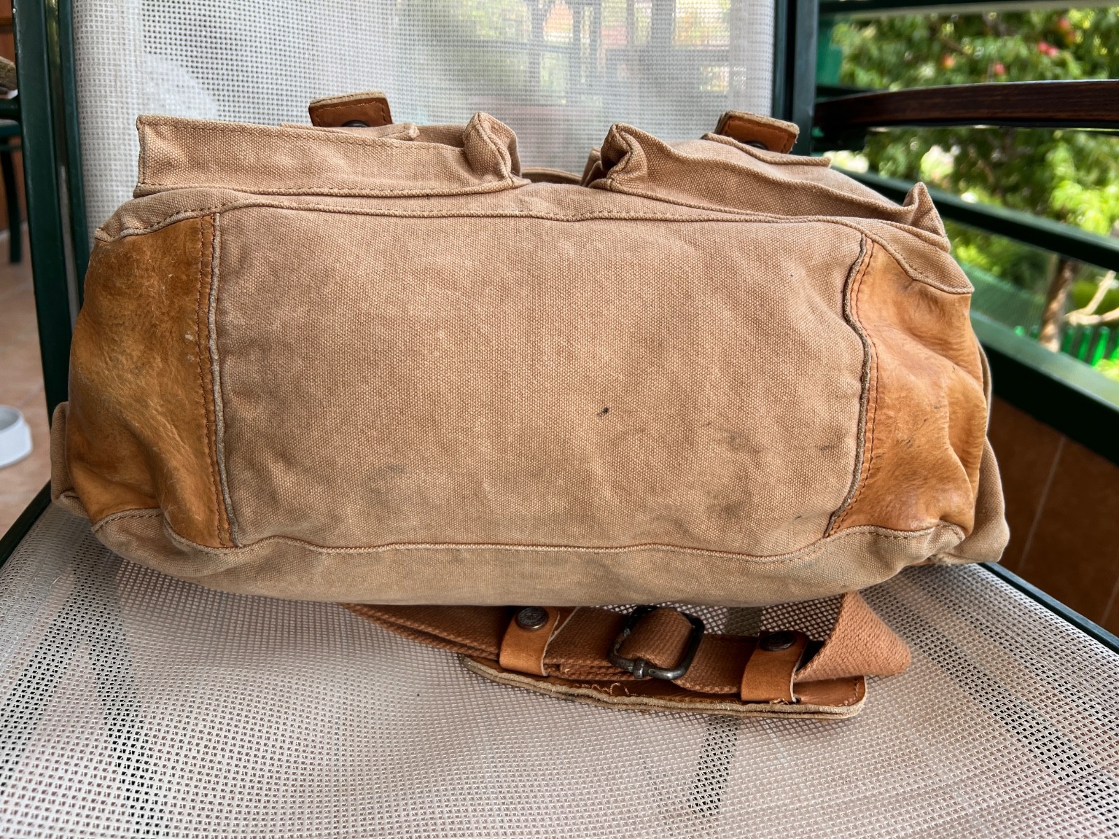 TIMBERLAND Messenger Shoulder Bag Colonial Cotton Leather Legend 554