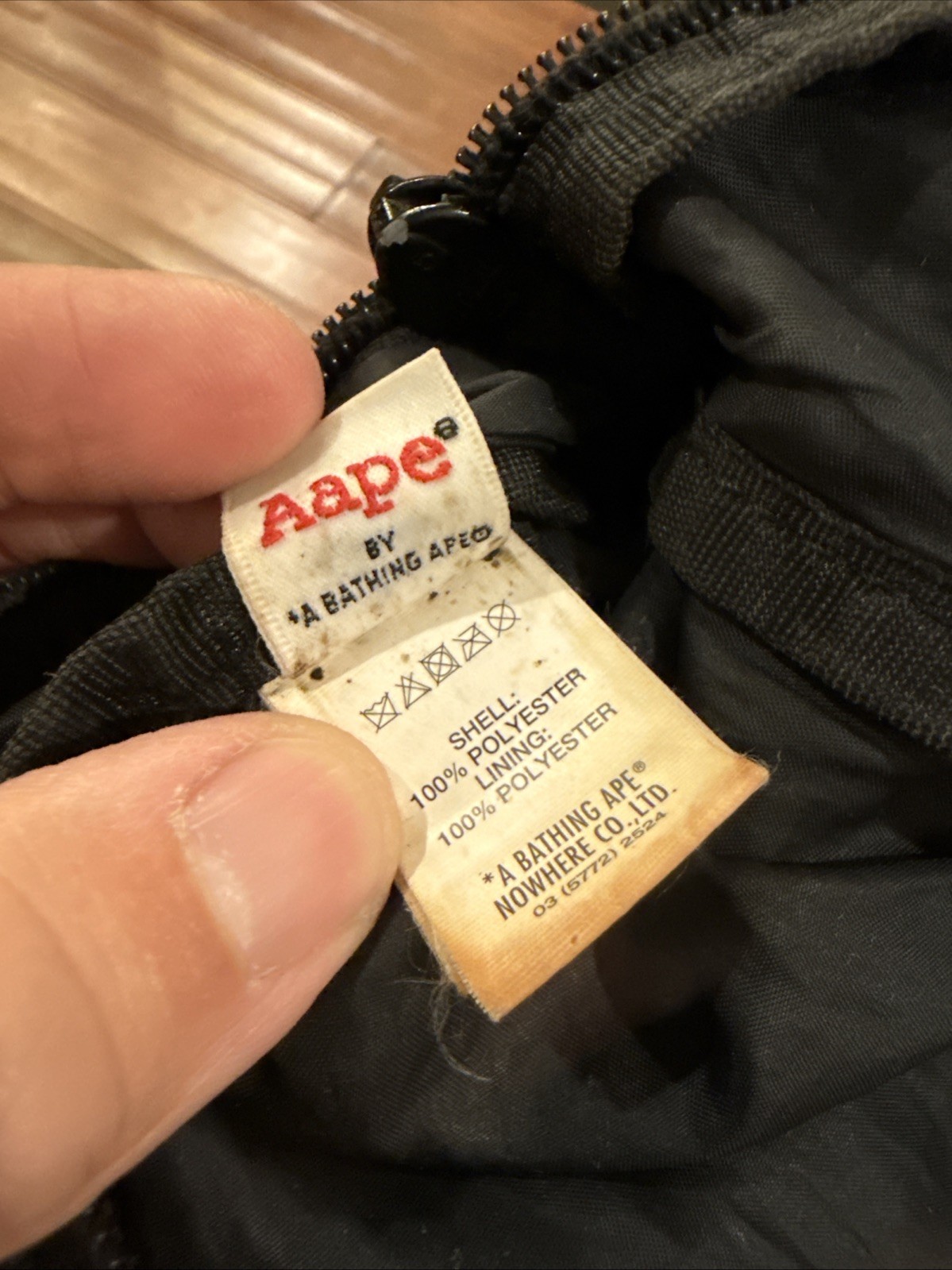 AAPE BY*A Bathing Ape BAPE Sling Bag Crossbody Fanny Black AUTHENTIC Banger Z10