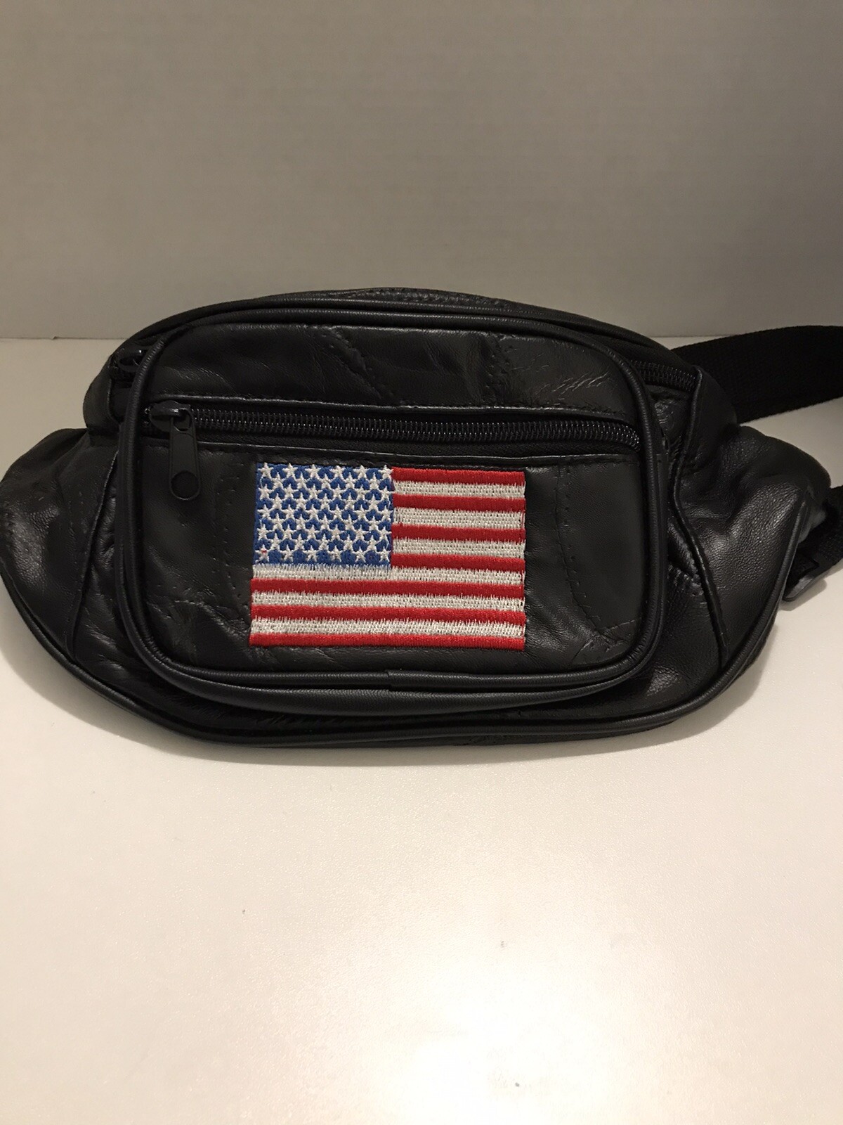 American Flag Patchwork Lambskin Fanny Pack ~ Belt Bag ~ All Zippers Work