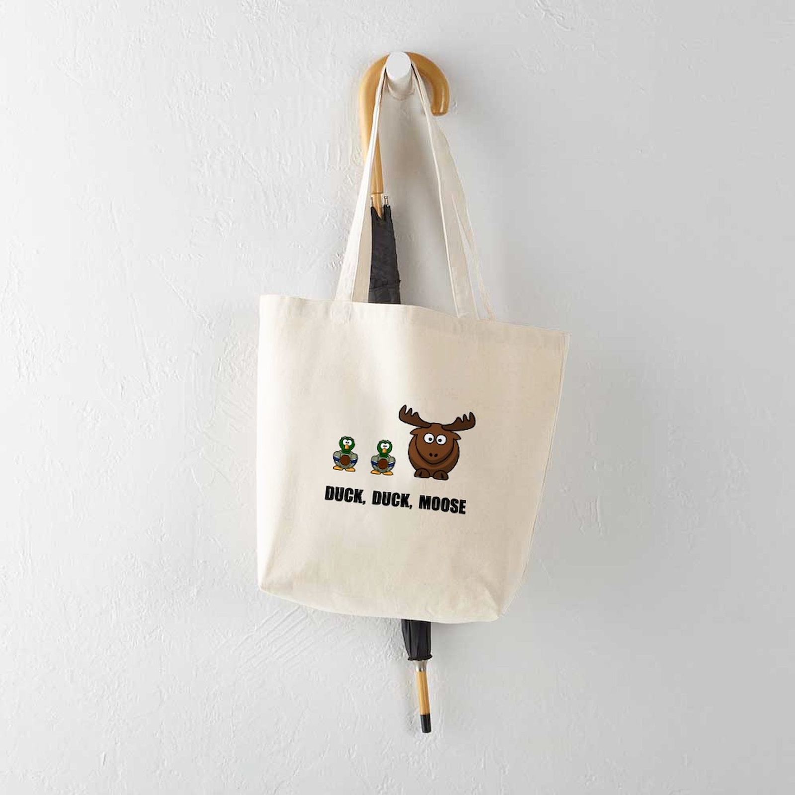 CafePress Duck Duck Moose Tote Bag (628075379)
