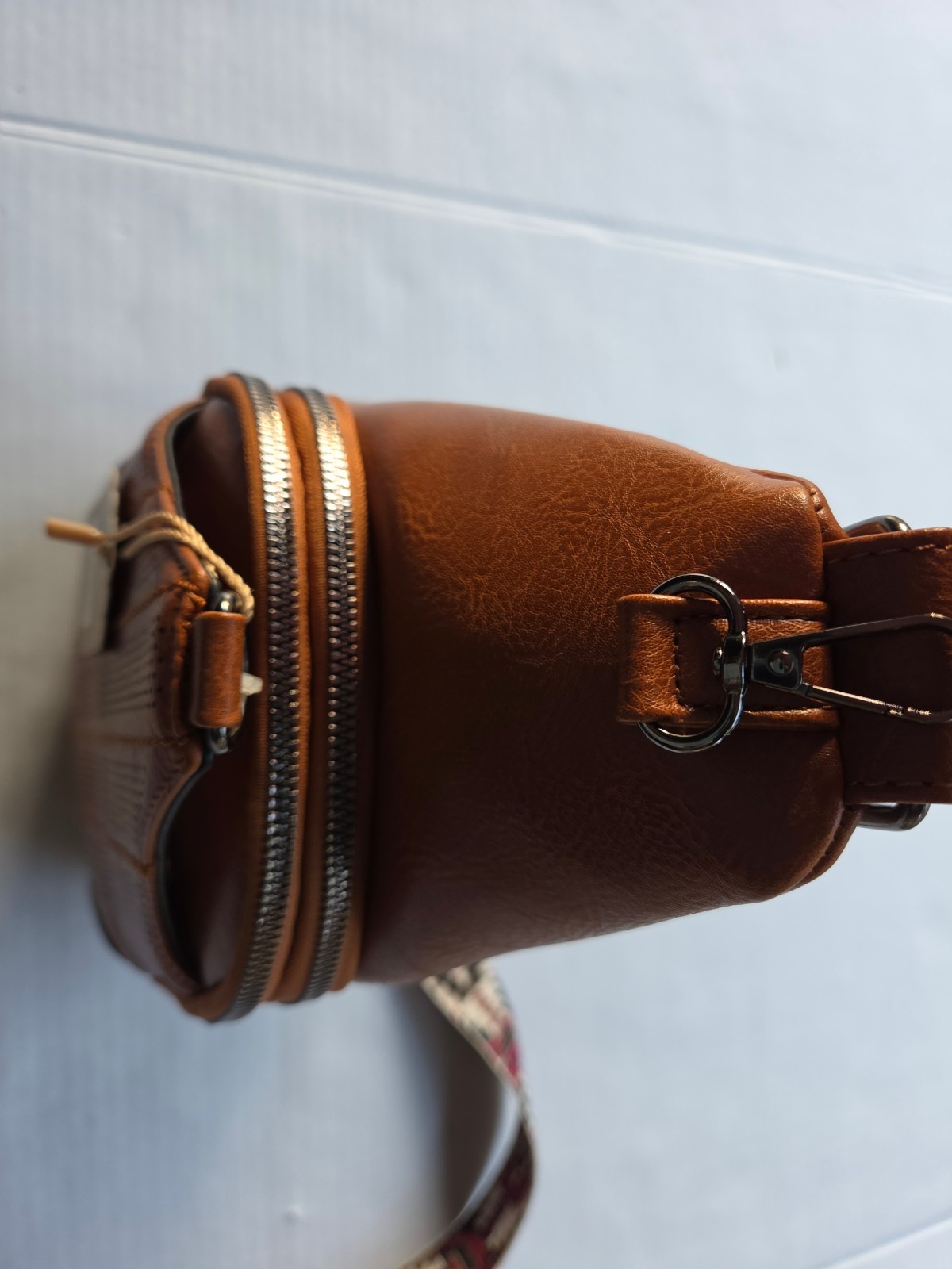 Sam & Hadley Western Cognac Color Crossbody Sling Bag with Studded Accent