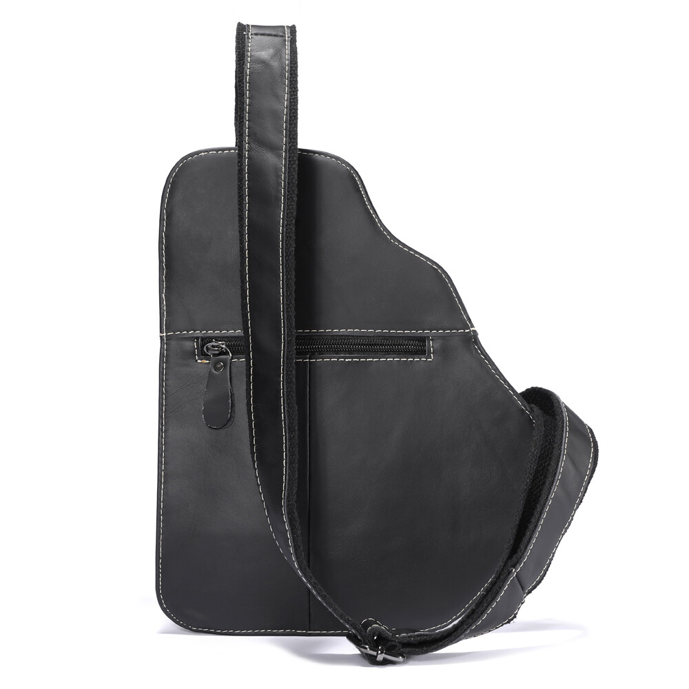 Men’s Genuine Leather Sling Bag Chest Bag Crossbody Shoulder Bag Casual Travel