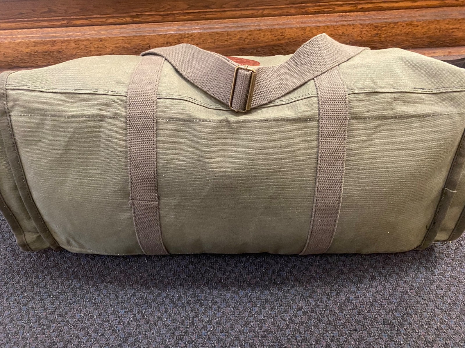 Vintage Ducks Unlimited Leather Canvas Duffel Duffle Large Bag 25”x14”x13”
