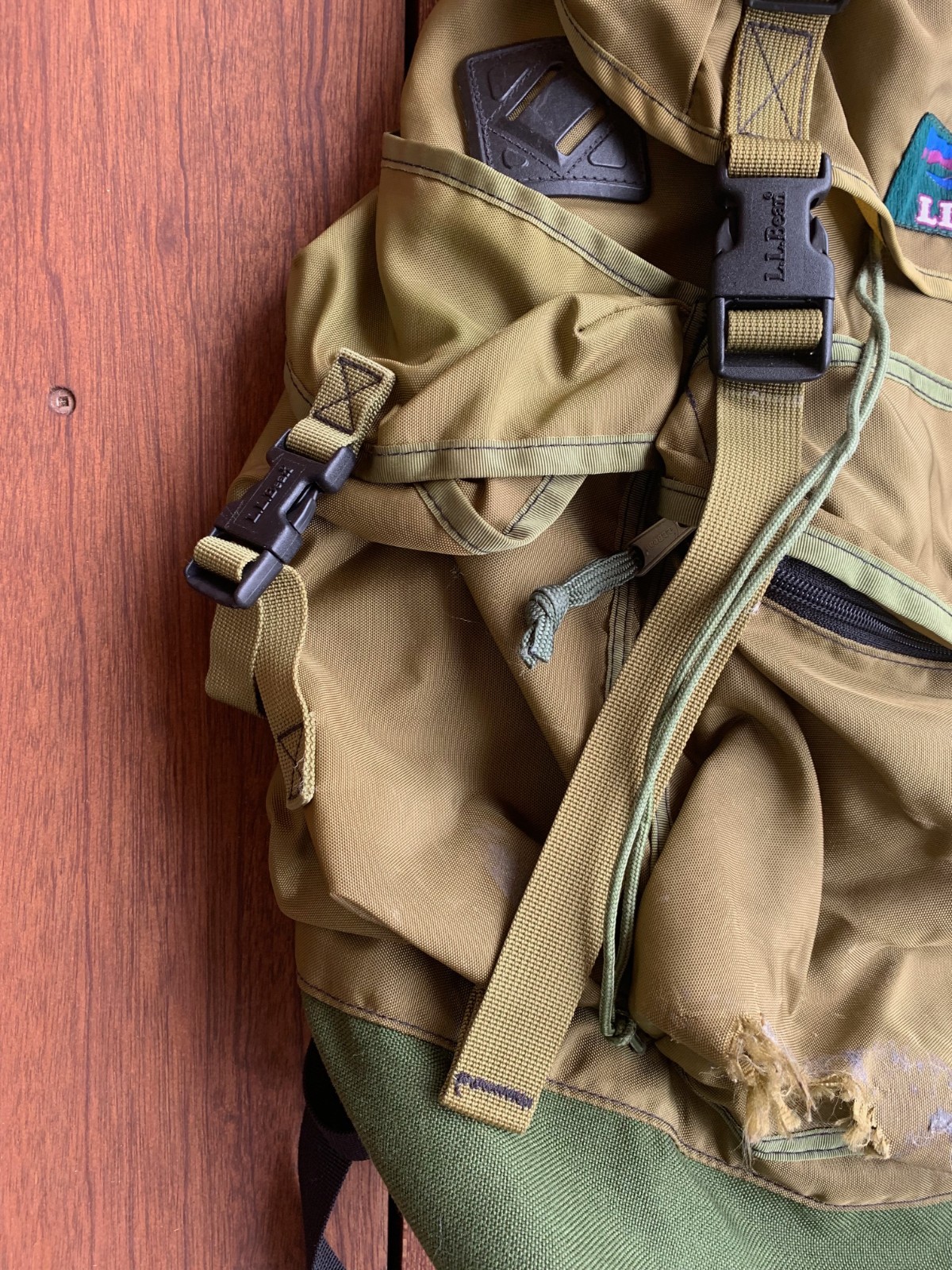 L.L.Bean Vintage 90s Continental Backpack Bag Rare Khaki Green Drab Ivy Classic