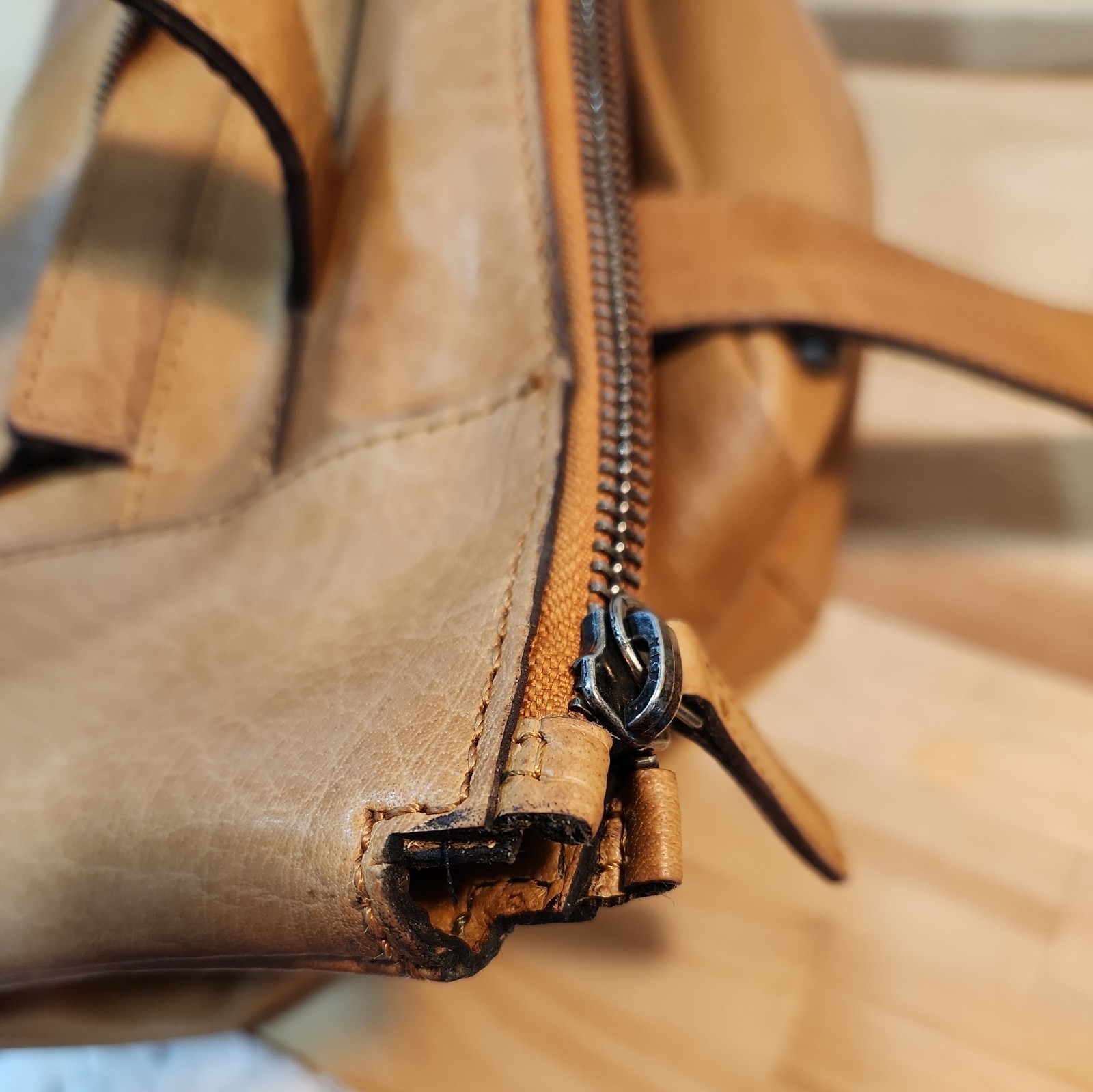 Wild West Los Angeles Brown Large Tote Bag Zip Closure Pockets Boho Indie