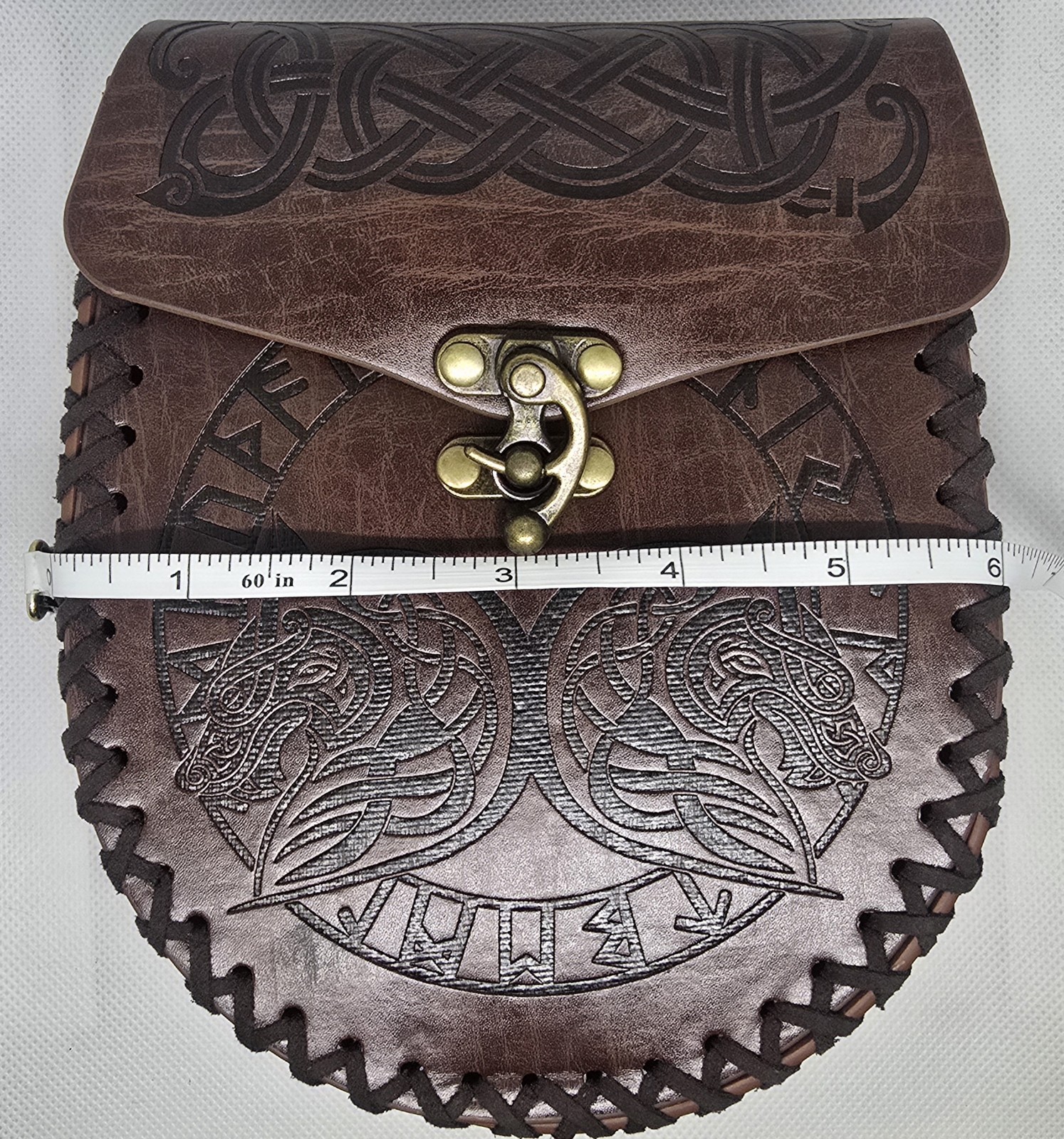 Medieval Costume Renaissance Viking Wolf Knight Pirate PULeather Pocket Belt Bag