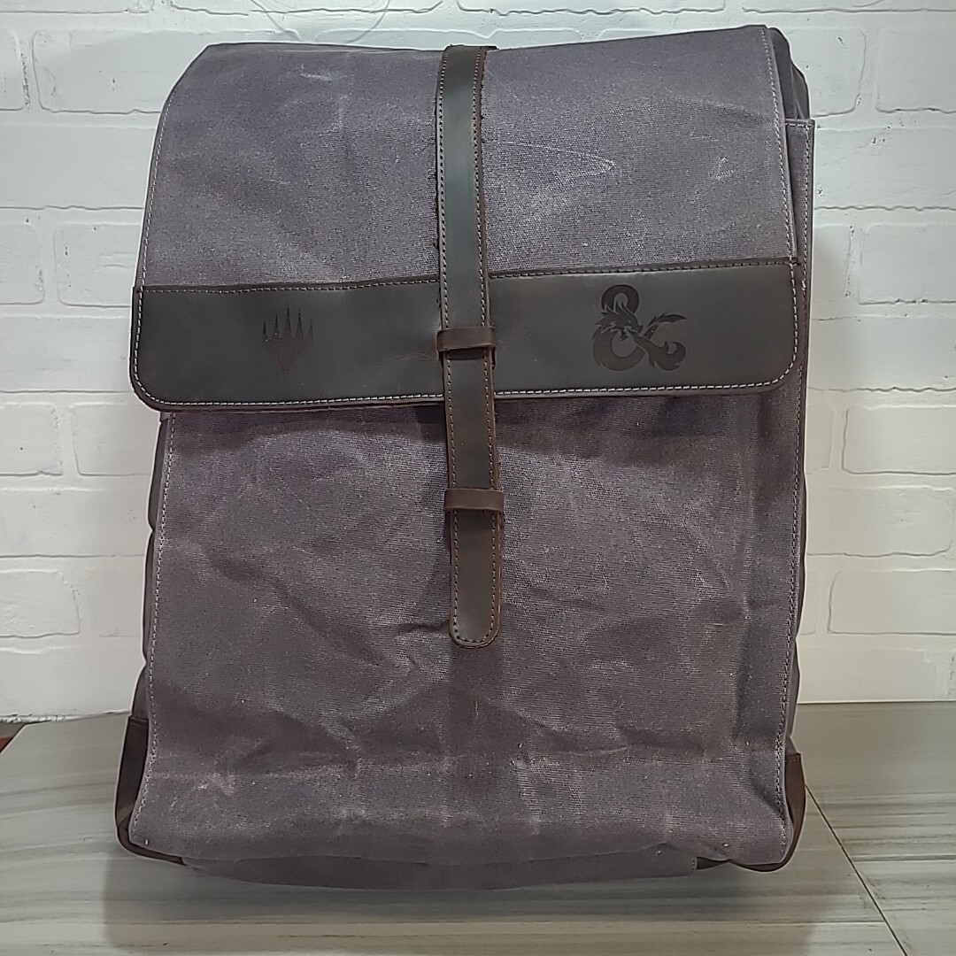 Dungeons & Dragons / Magic The Gather Gray /Brown Leather Waxed Canvas Backpack