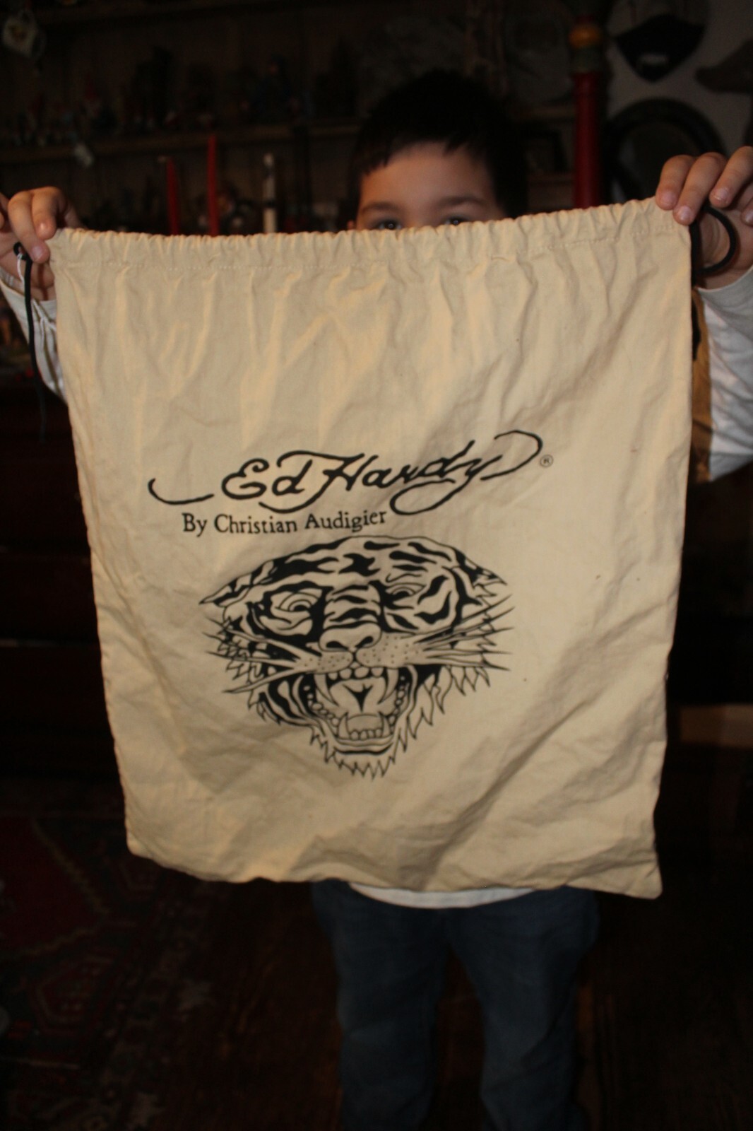 Ed Hardy Drawstring Bag Christian Audigier Dust Cover Tiger Logo