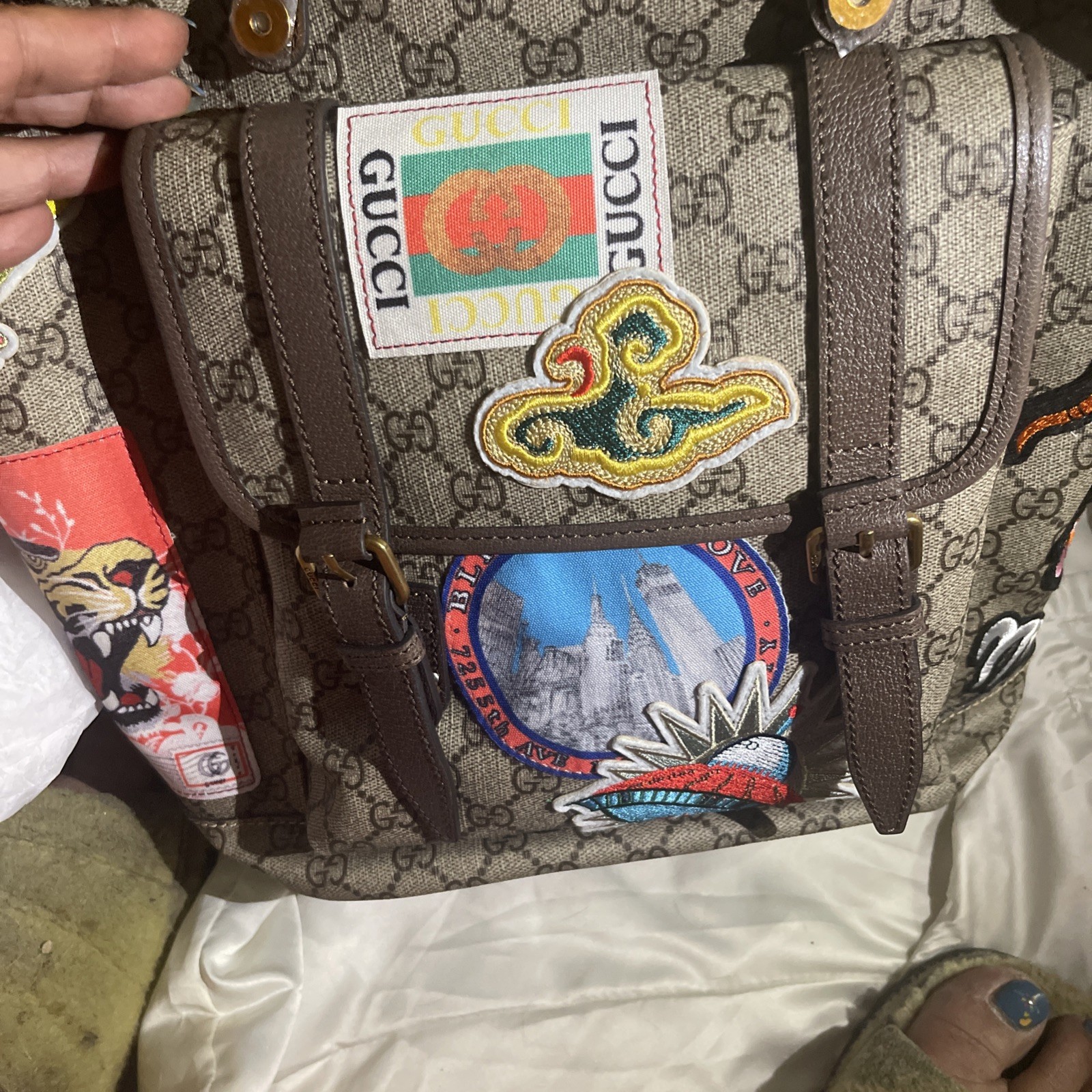 Gucci Pre-Owned GG Supreme Tiger Limited Backpack Free Shipping 40x30x19cm