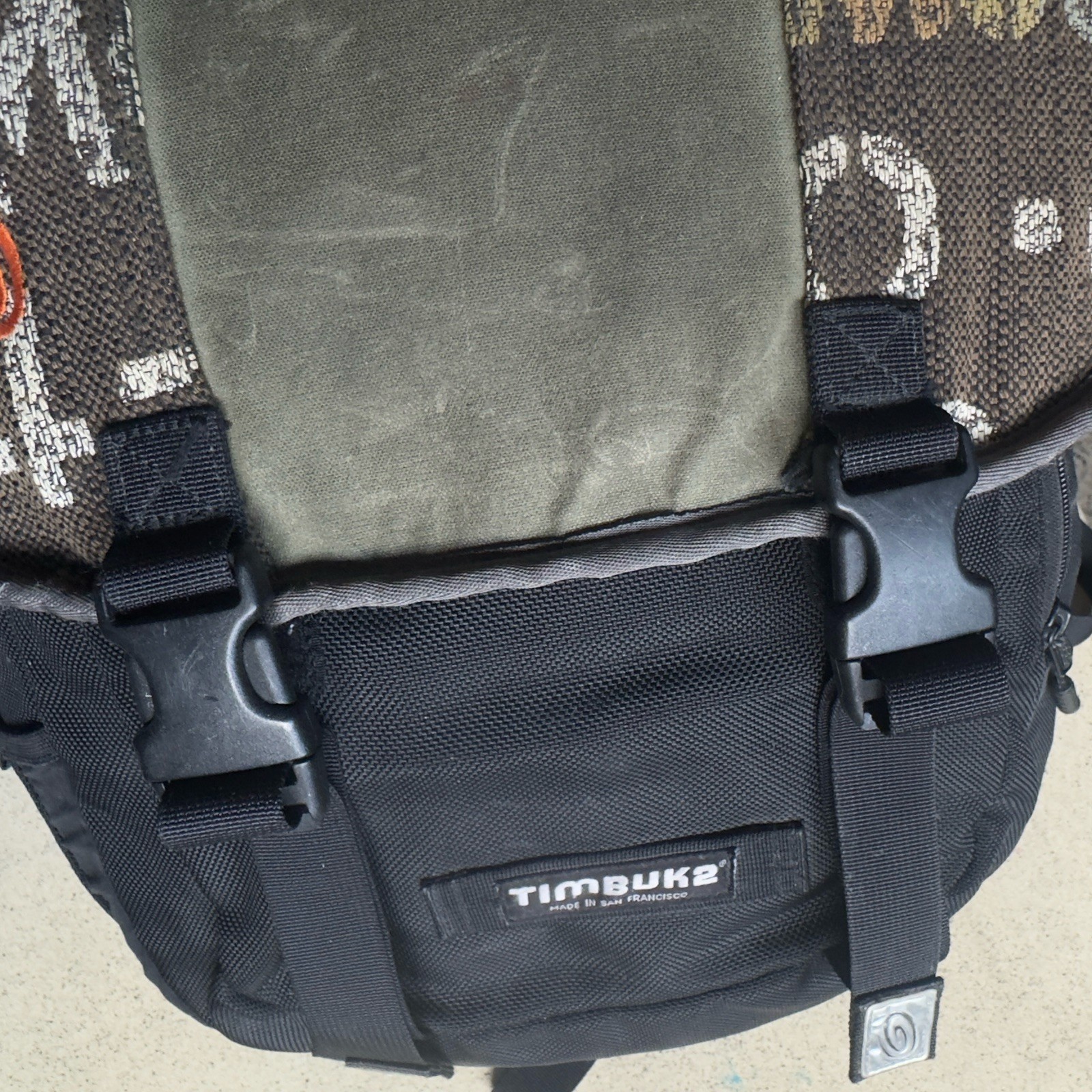 Vintage TIMBUK2 Commuter Backpack Laptop Waxed Canvas Tapestry Made In SF