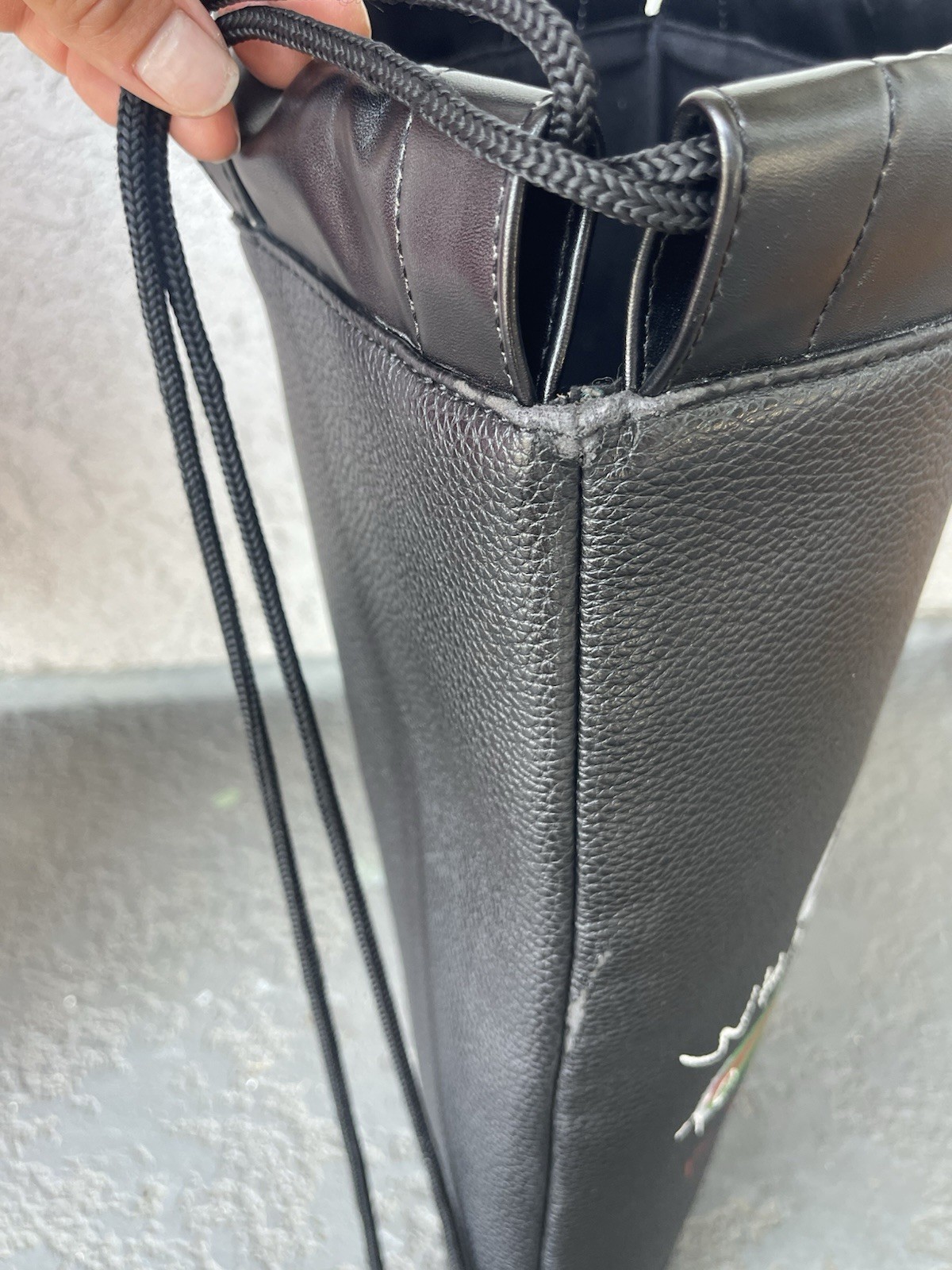GUCCI x Coco Capitán Logo Leather Drawstring Backpack