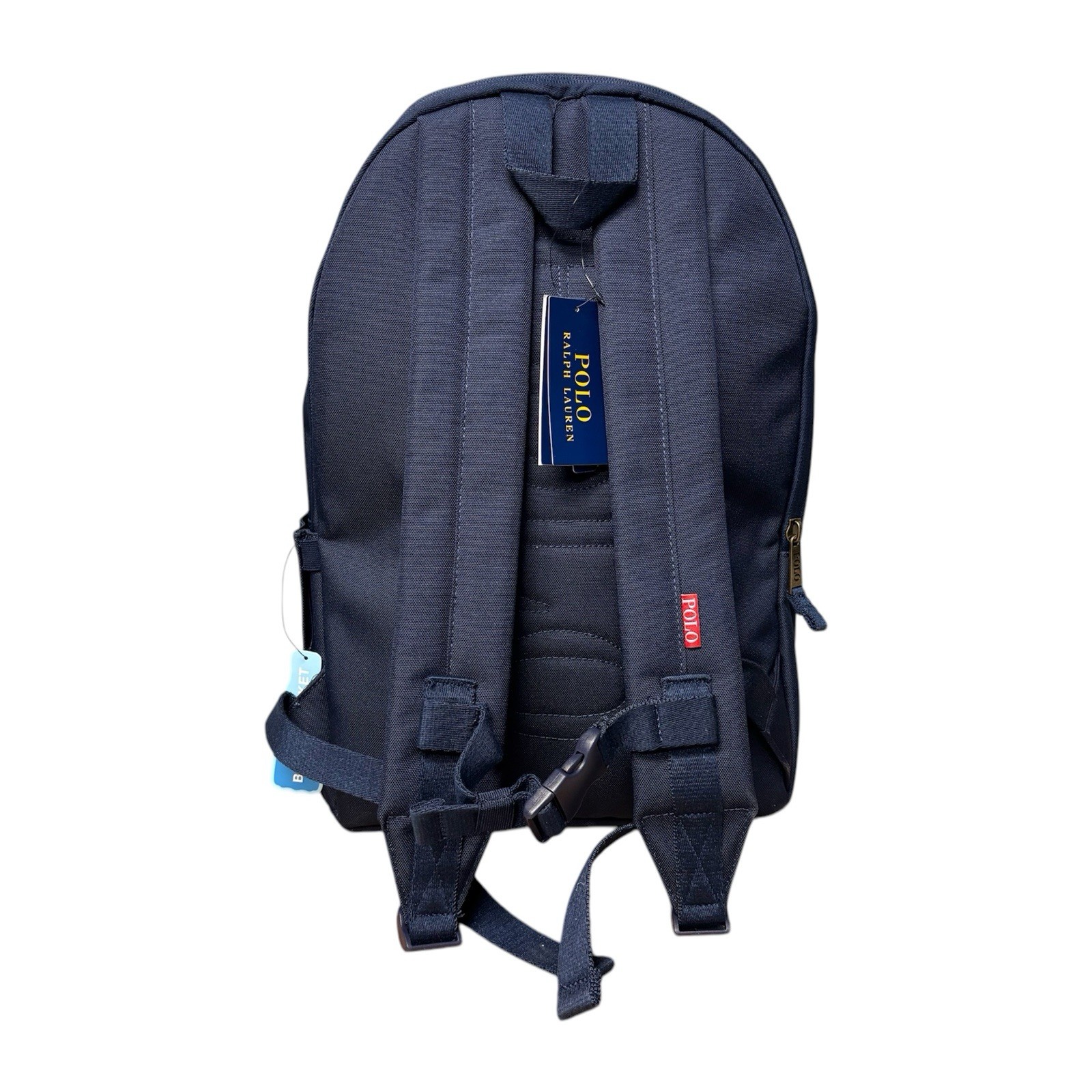 Polo Ralph Lauren Backpack Full Size Laptop Unisex Navy Blue Bear School Bag