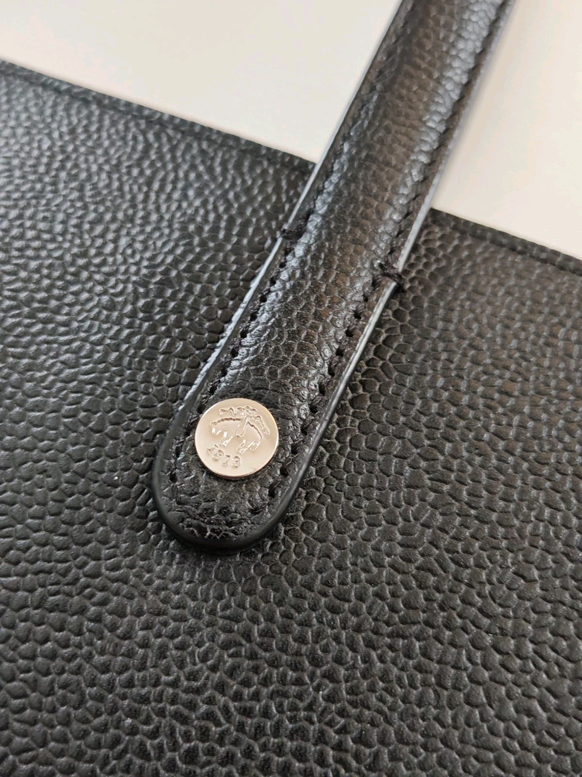 Excellent XL Thom Browne Brooks Brothers Leather Tote Portfolio Bag Black Fleece