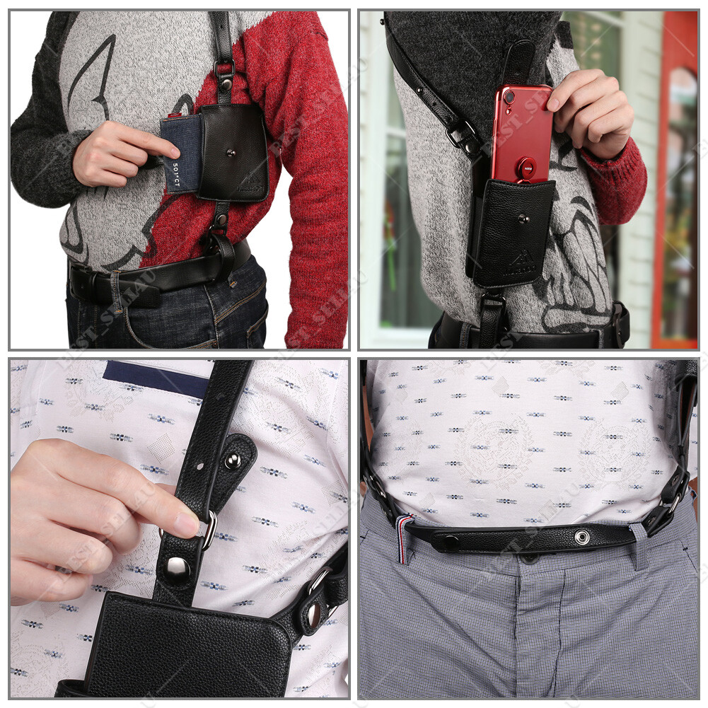 Anti-Theft Hidden Underarm Strap Wallet Double Shoulder Pouch Holster Phone Bag