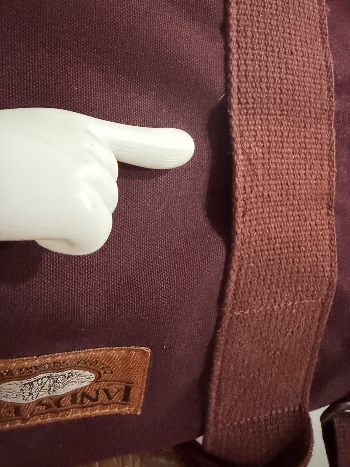 Lands End Bag Heavy Canvas Leather Duffle Deluxe Square Rigger Burgundy USA