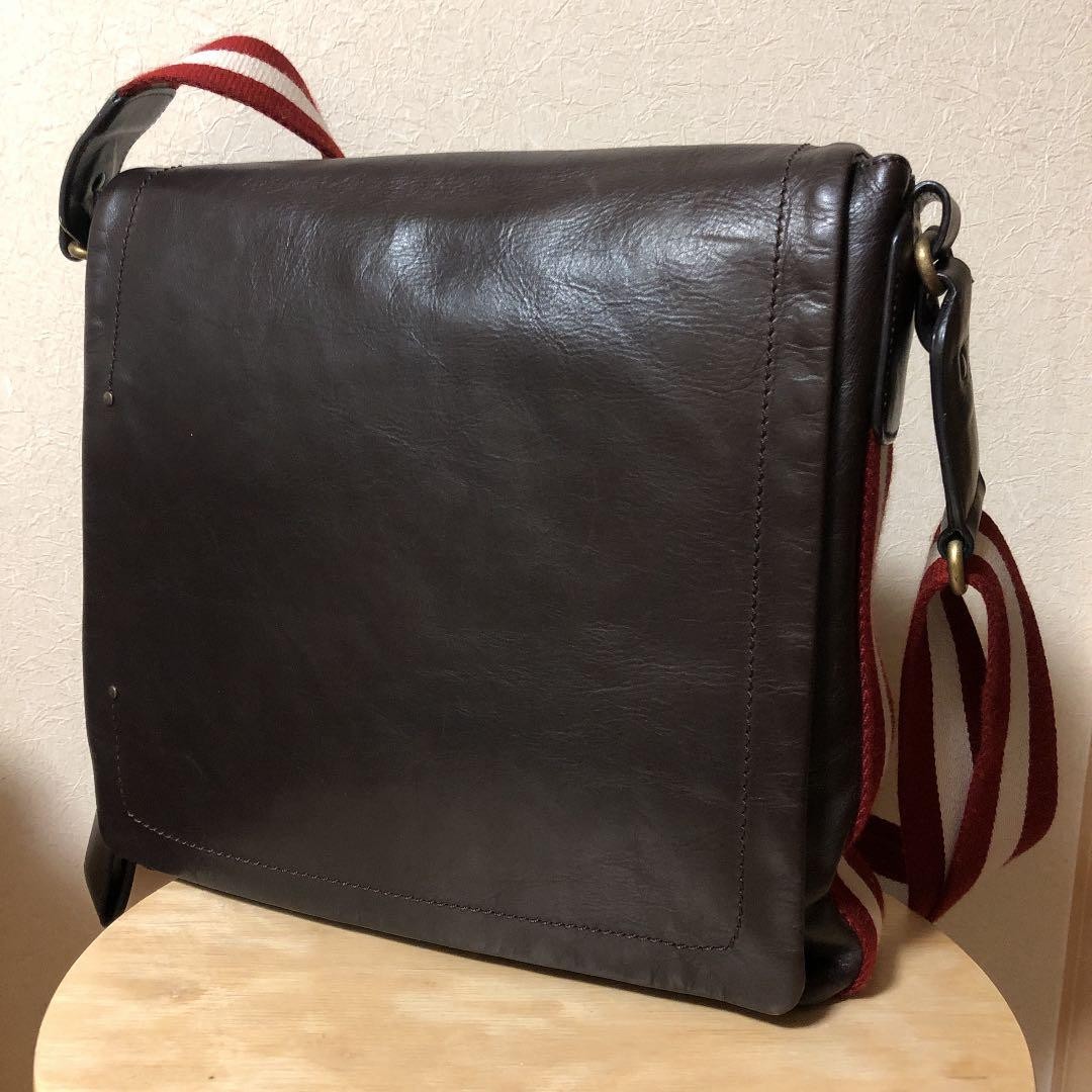 BALLY Authentic Luxury shoulder bag 30×32cm Designer Iconic leather brown