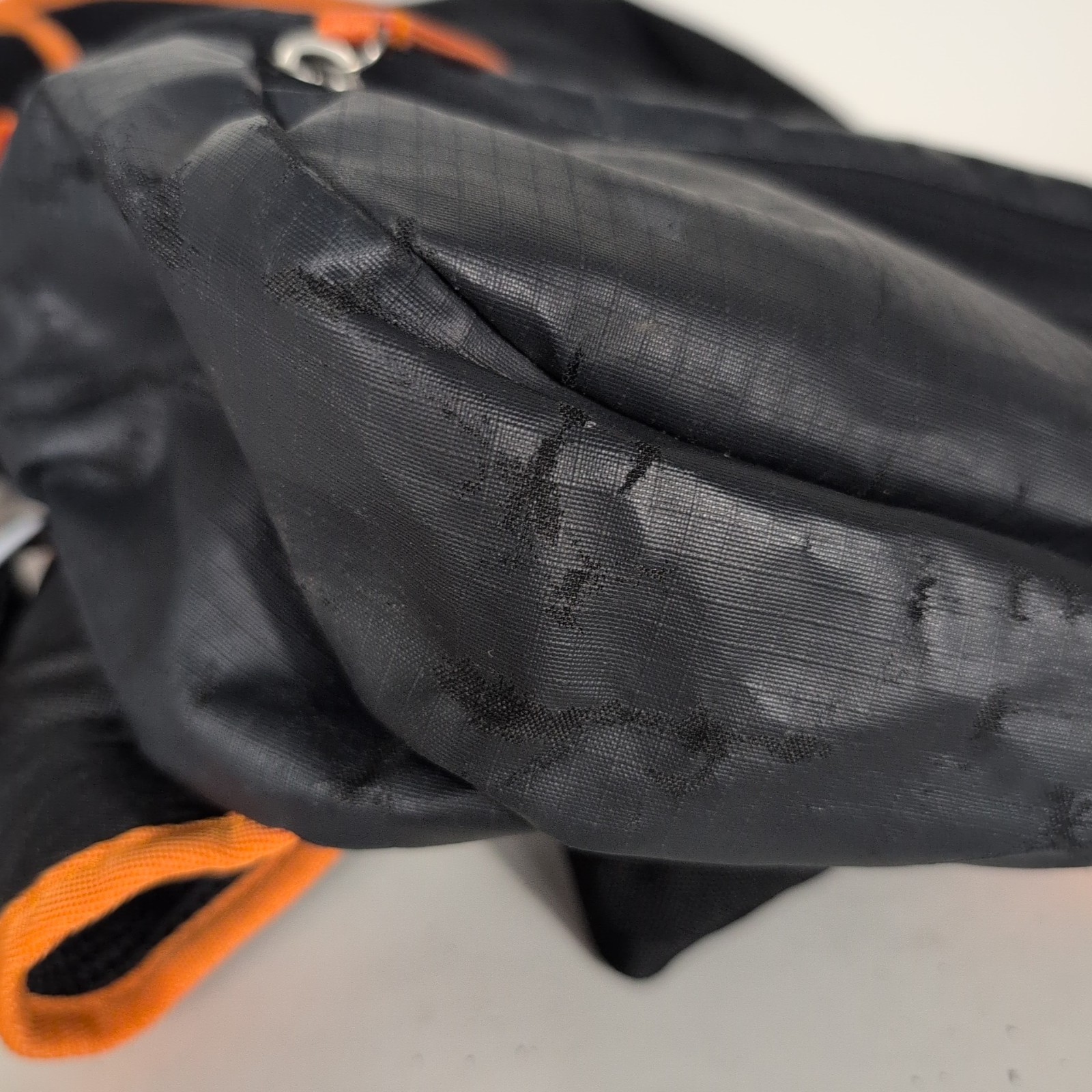Superdry Tarp Backpack Black Orange Trim Travel Zip Pockets Water Resistant Bag