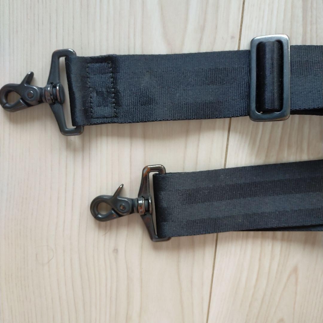 Porter Heat Black Leather Shoulder Strap 3.8cm with Keyring & Metal Clip